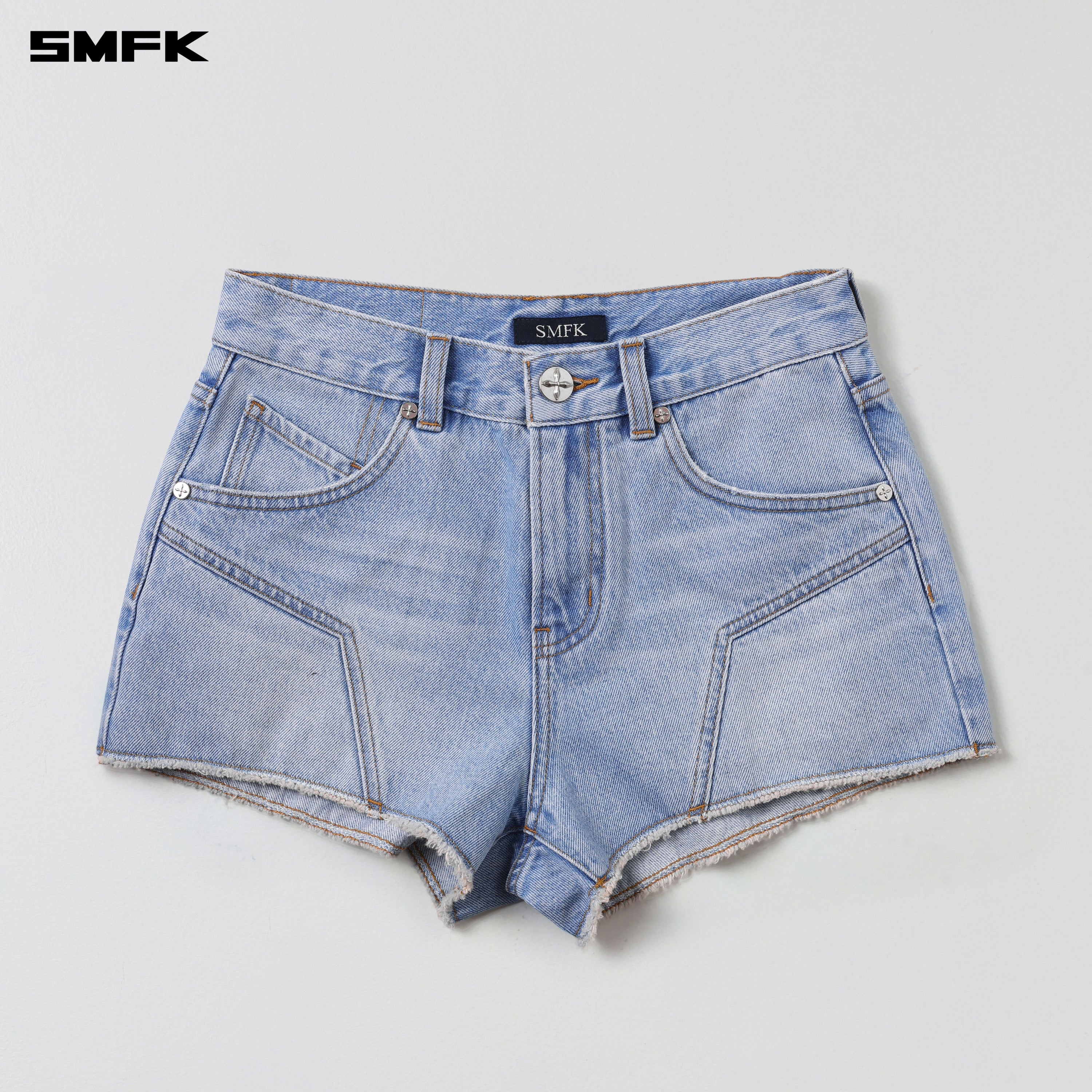 WILD MIRAGE DENIM SHORTS-LOW/COTTON WILD SKY BLUE