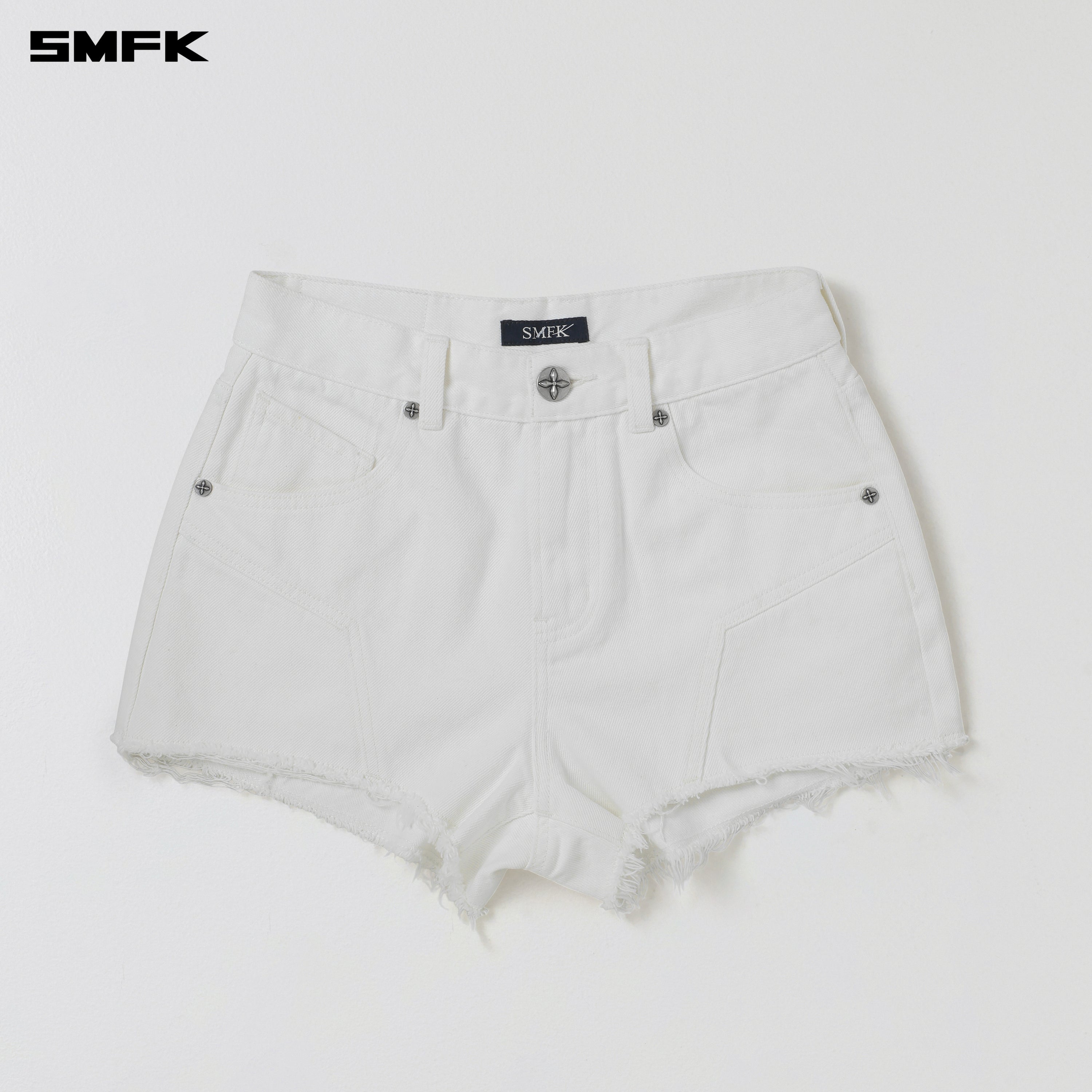 WILD MIRAGE DENIM SHORTS-LOW/COTTON SNOW MOUNTAIN WHITE