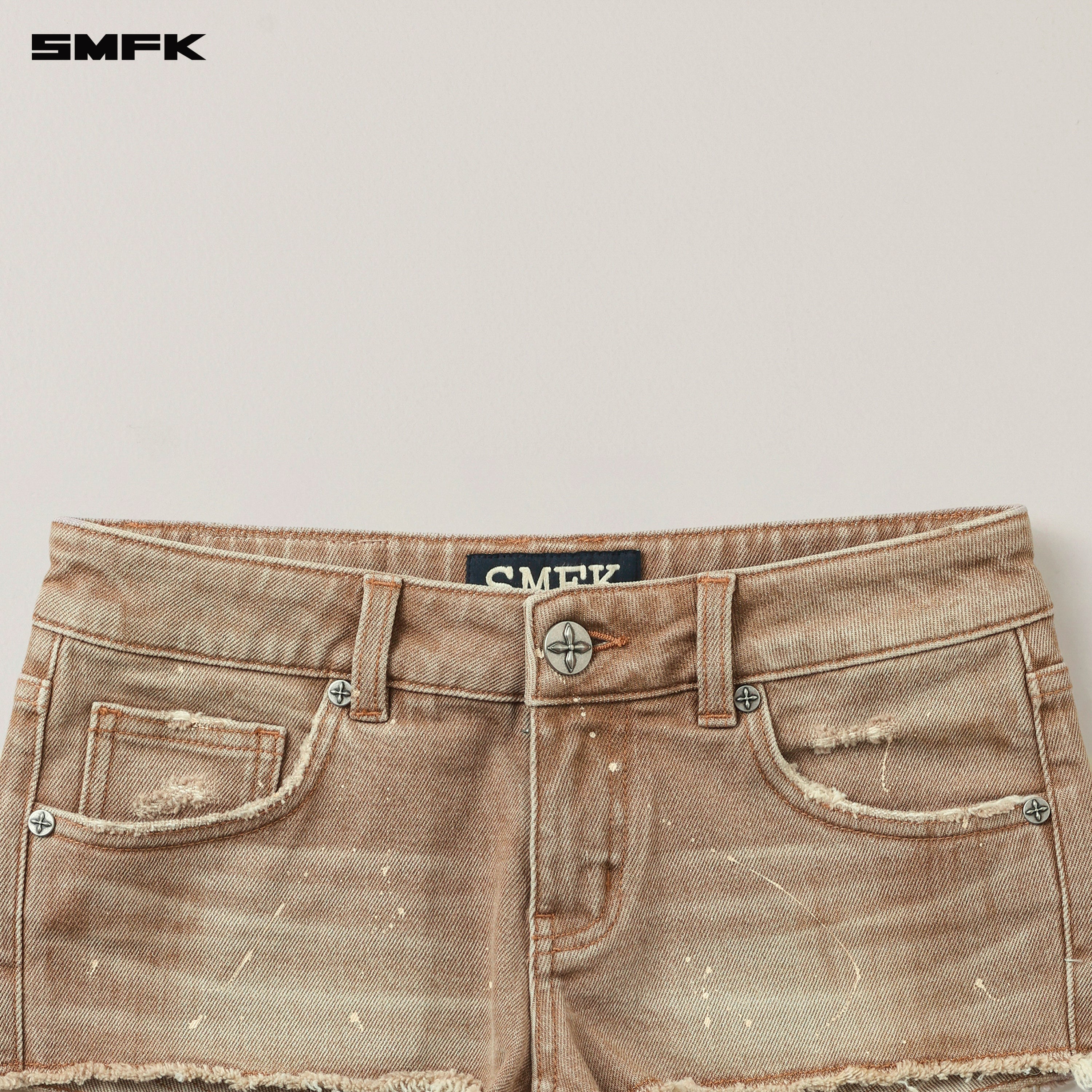 ワイルドオリジン ハンドメイドデニム ビキニショーツ ウィルダネスデニム ブラウン