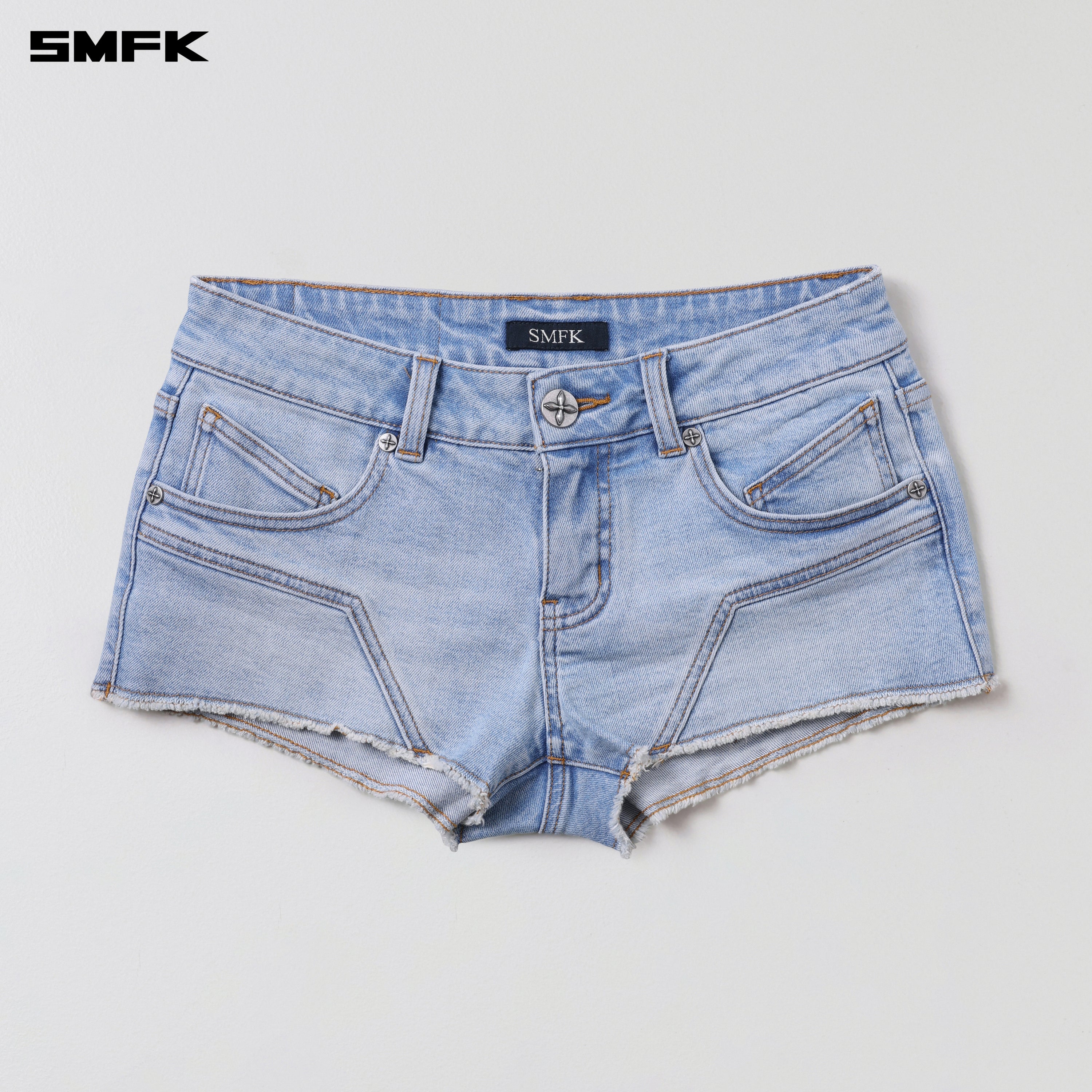 WILD MIRAGE LOW-WASIT DENIM SHORTS/E-COTTON WILD SKY BLUE
