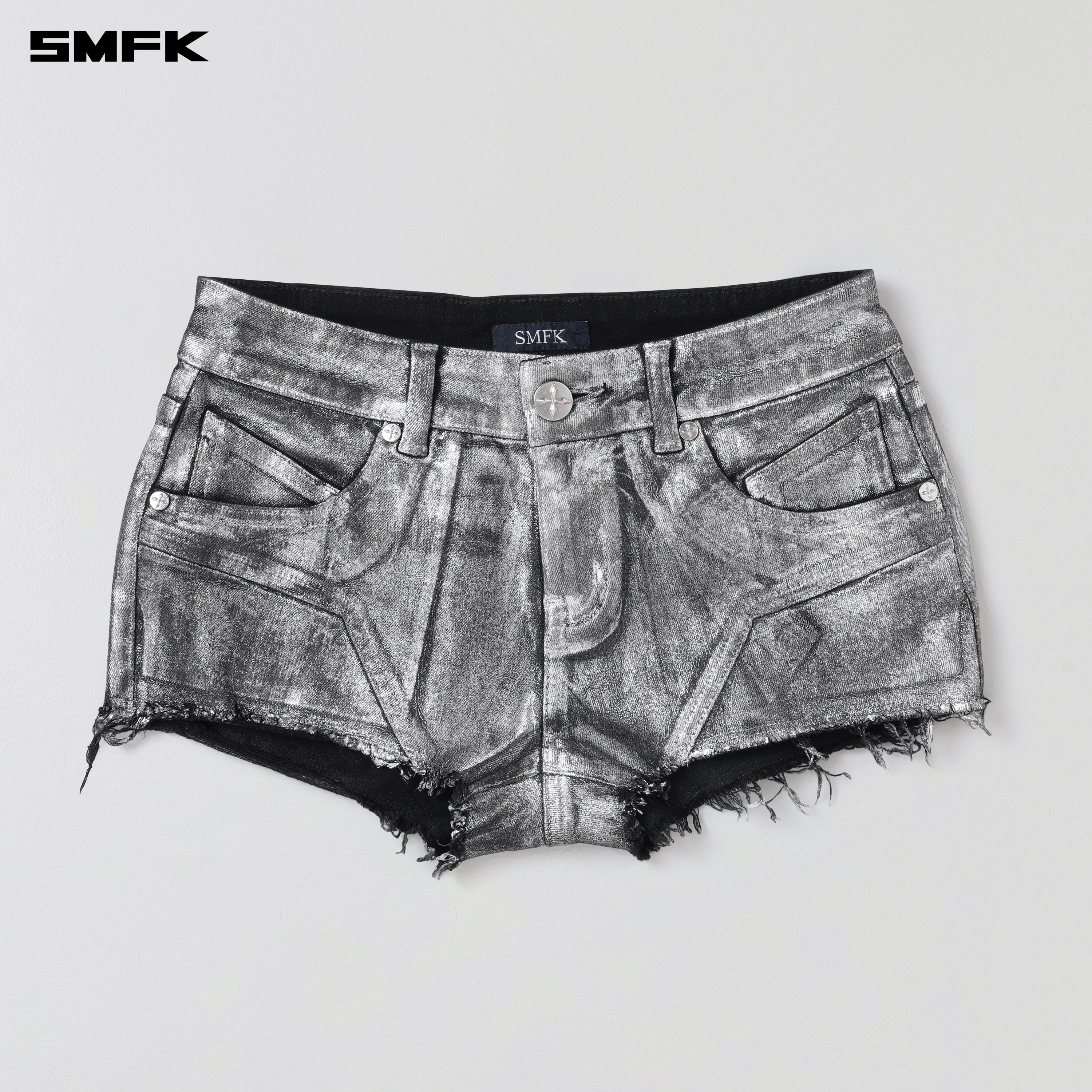 WILD MIRAGE LOW-WASIT DENIM SHORTS/E-COTTON SILVER NEBULA