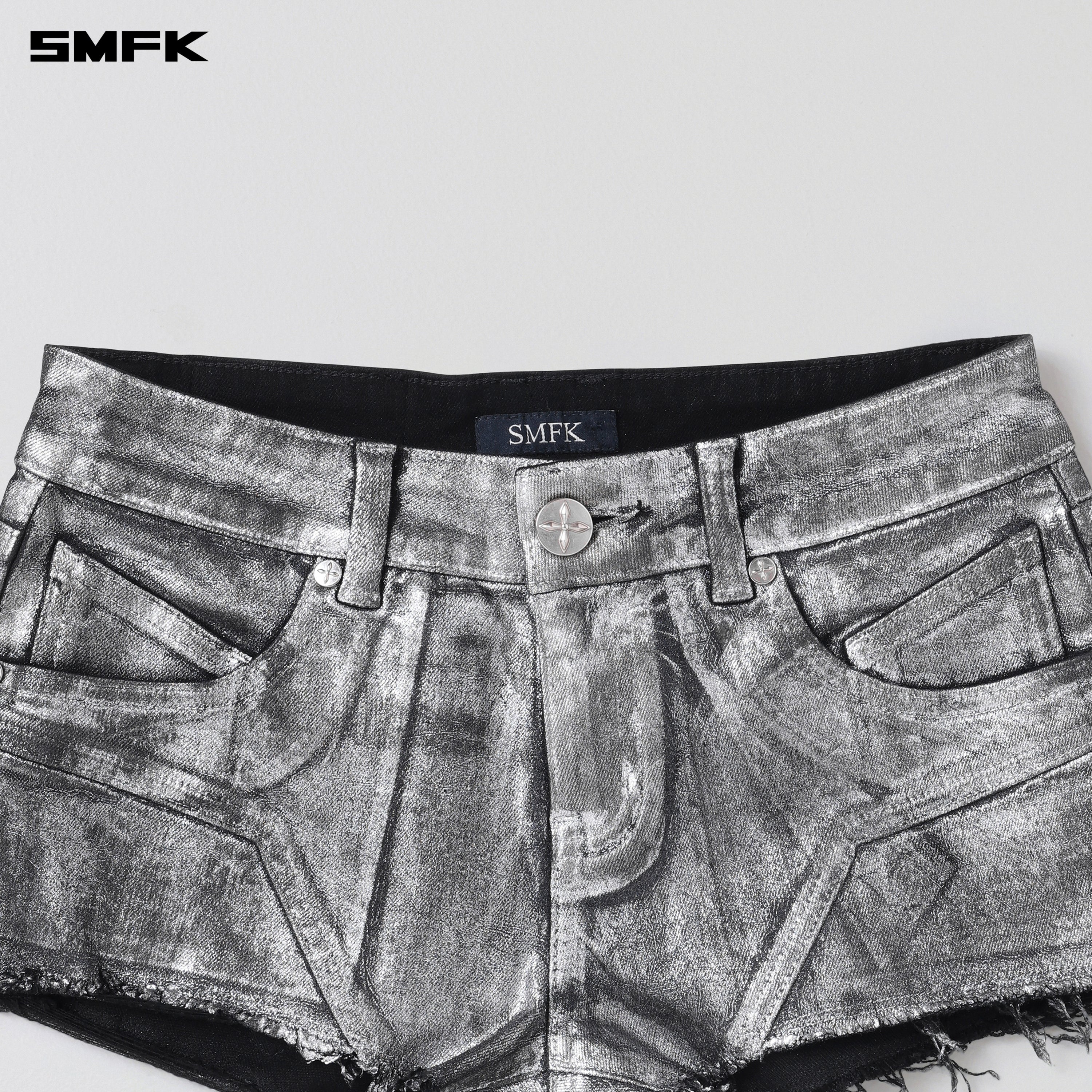 WILD MIRAGE LOW-WASIT DENIM SHORTS/E-COTTON SILVER NEBULA