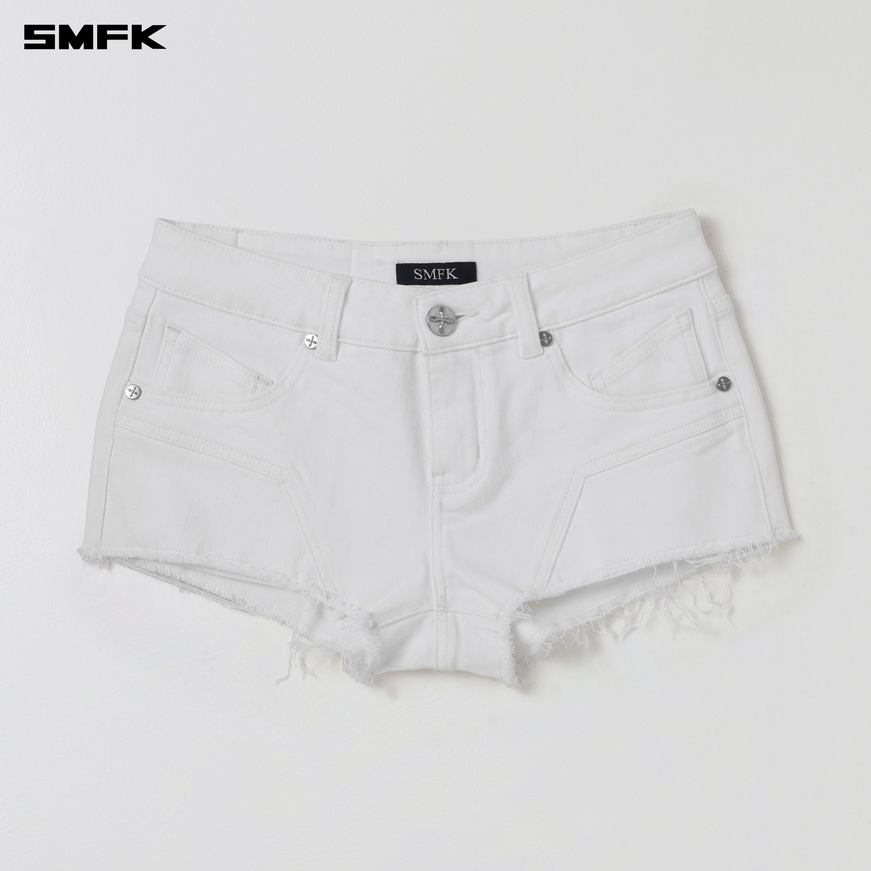 WILD MIRAGE LOW-WASIT DENIM SHORTS/E-COTTON CLOUD WHITE