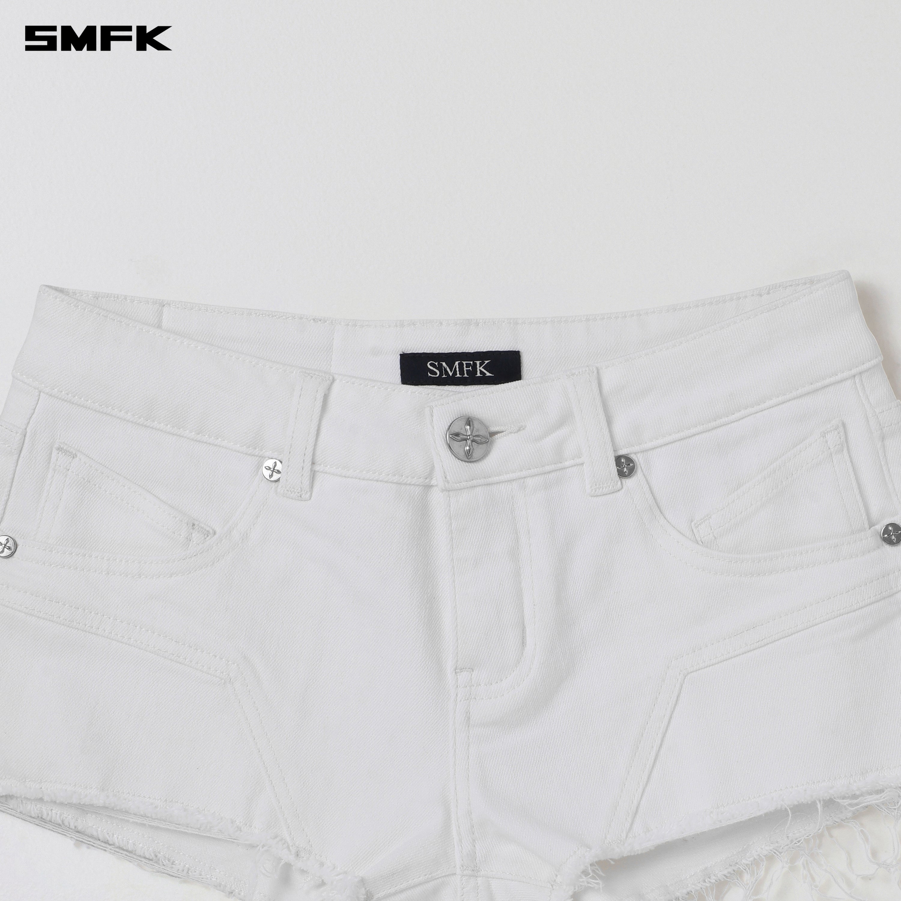 WILD MIRAGE LOW-WASIT DENIM SHORTS/E-COTTON CLOUD WHITE