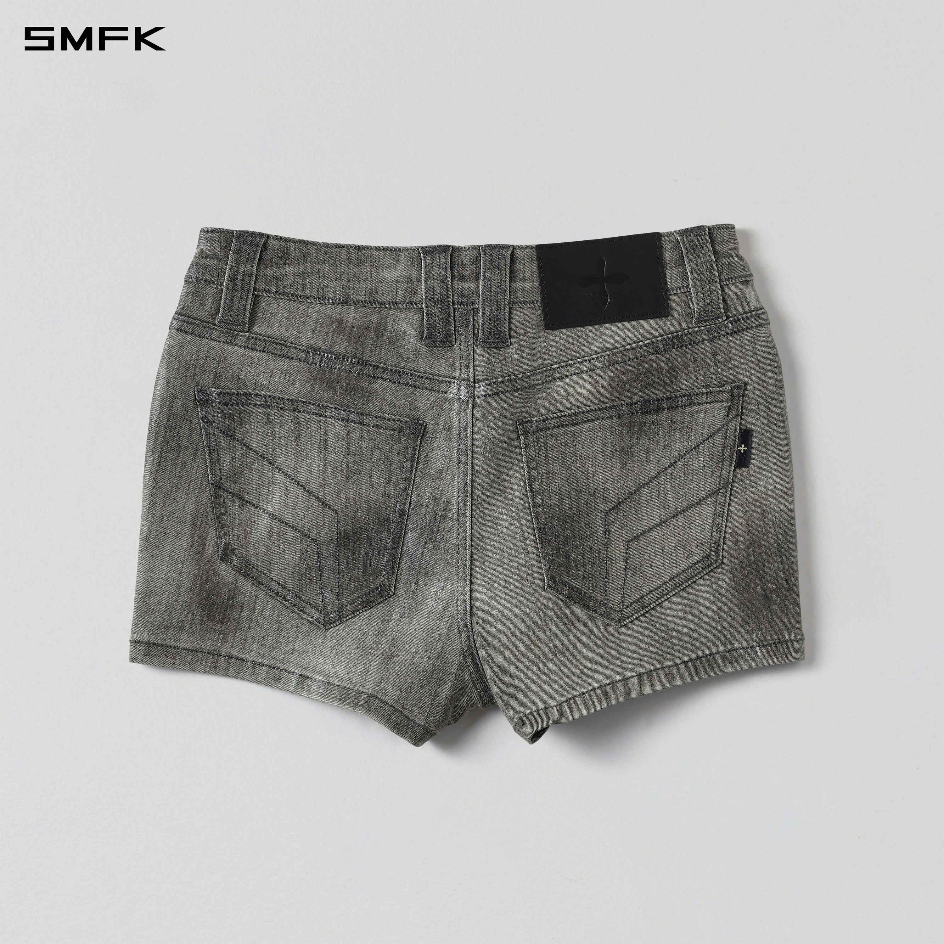 WILD MIRAGE HANDCRAFT WAX SKINNY RIDER SHORTS/E-COTTON+WAX TWILIGHT GREY