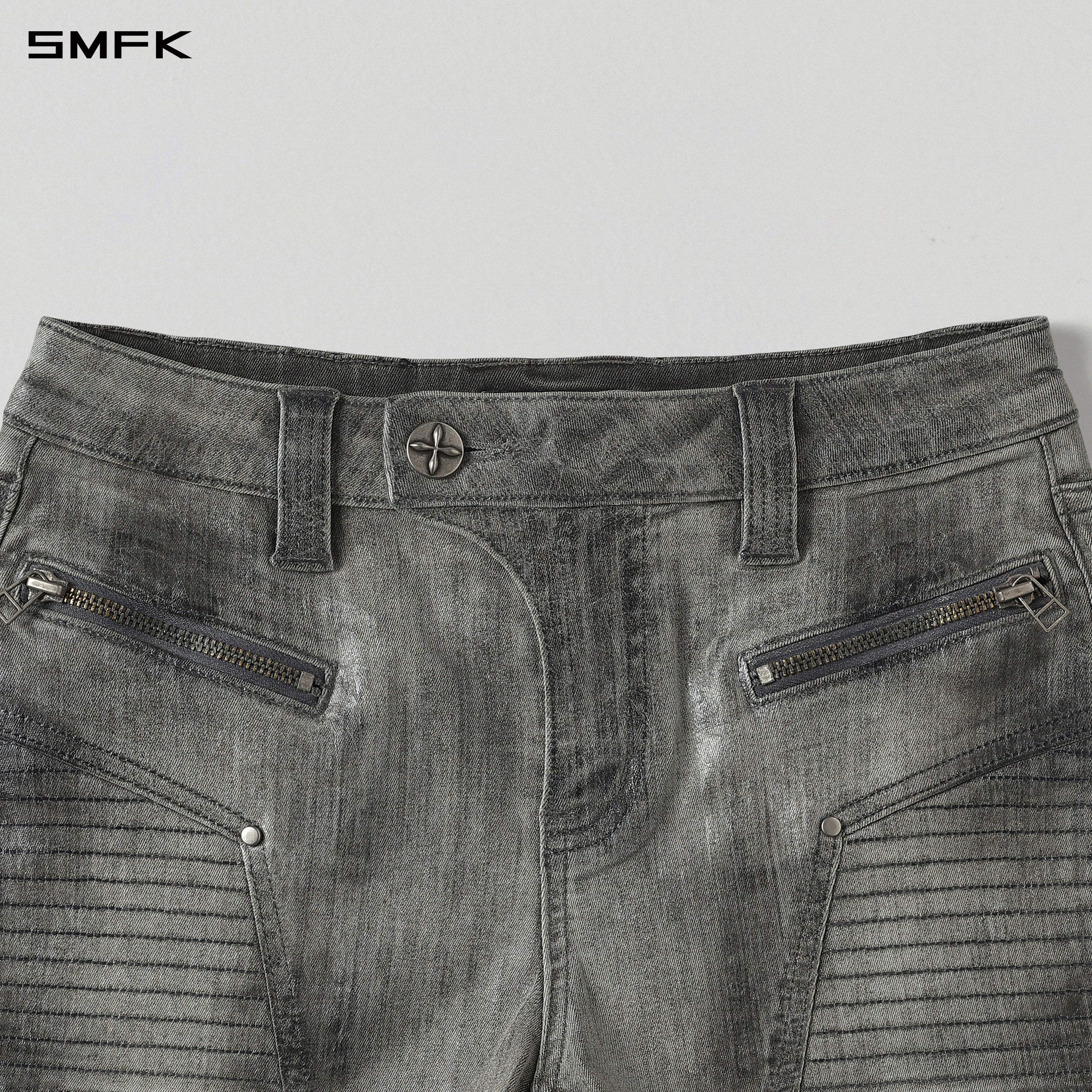 WILD MIRAGE HANDCRAFT WAX SKINNY RIDER SHORTS/E-COTTON+WAX TWILIGHT GREY