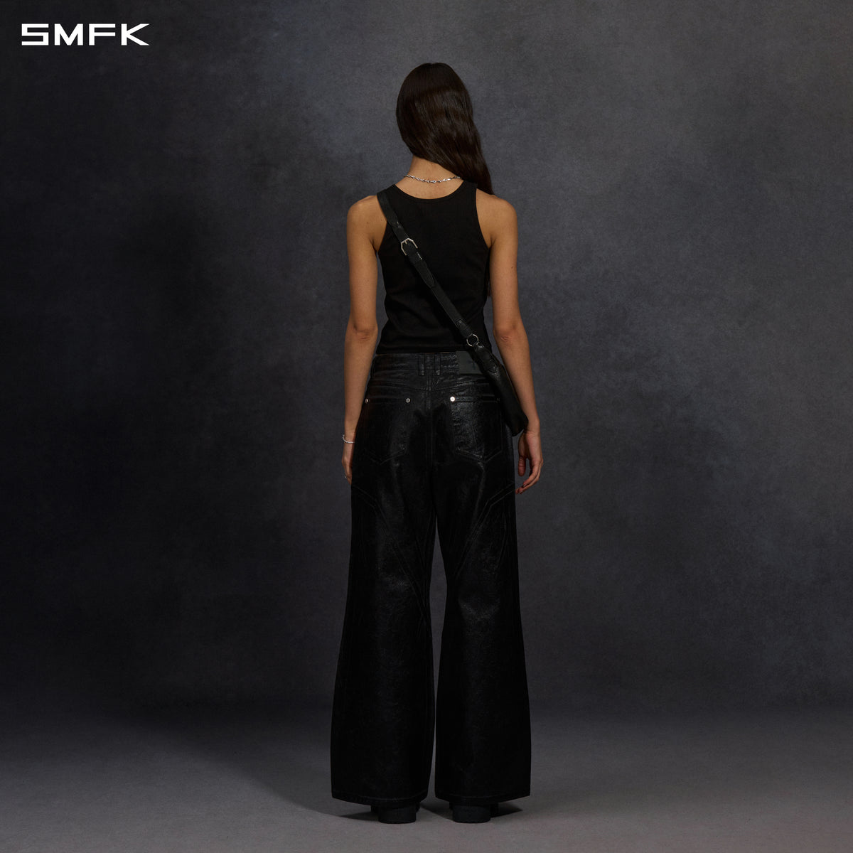 MIRAGE SIREN COLD DYE WAX STRT DENIM PANTS/COLD DYE+CRACK WAX/W INK BLACK