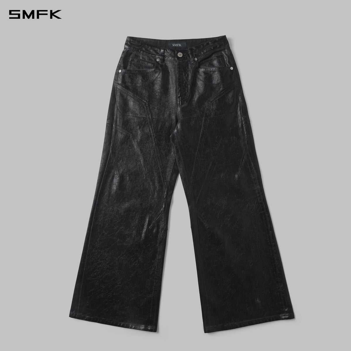 MIRAGE SIREN COLD DYE WAX STRT DENIM PANTS/COLD DYE+CRACK WAX/W INK BLACK