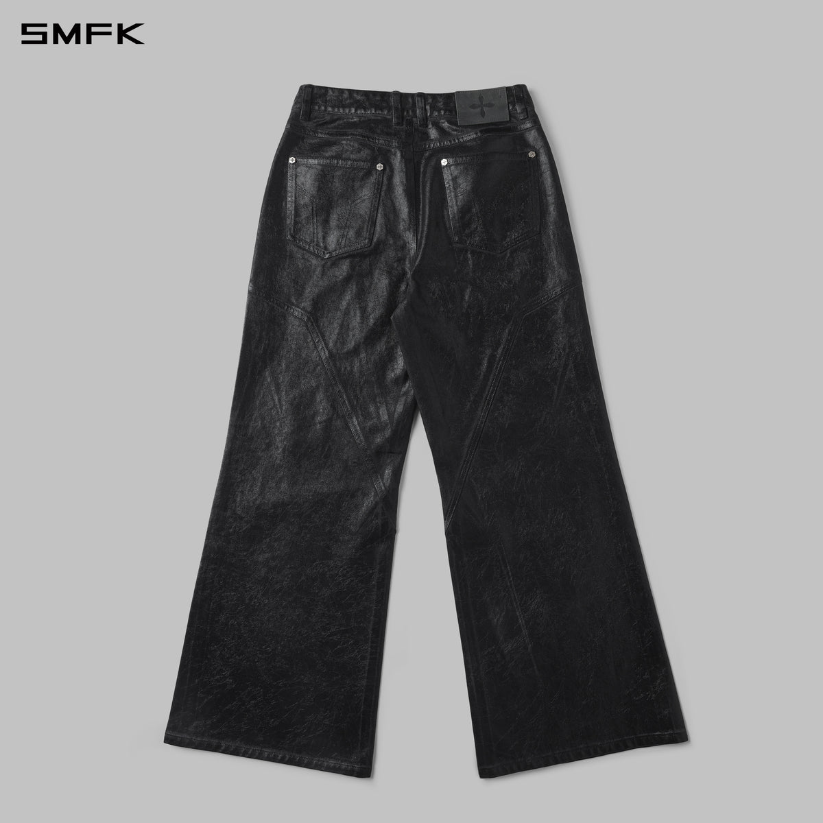 MIRAGE SIREN COLD DYE WAX STRT DENIM PANTS/COLD DYE+CRACK WAX/W INK BLACK