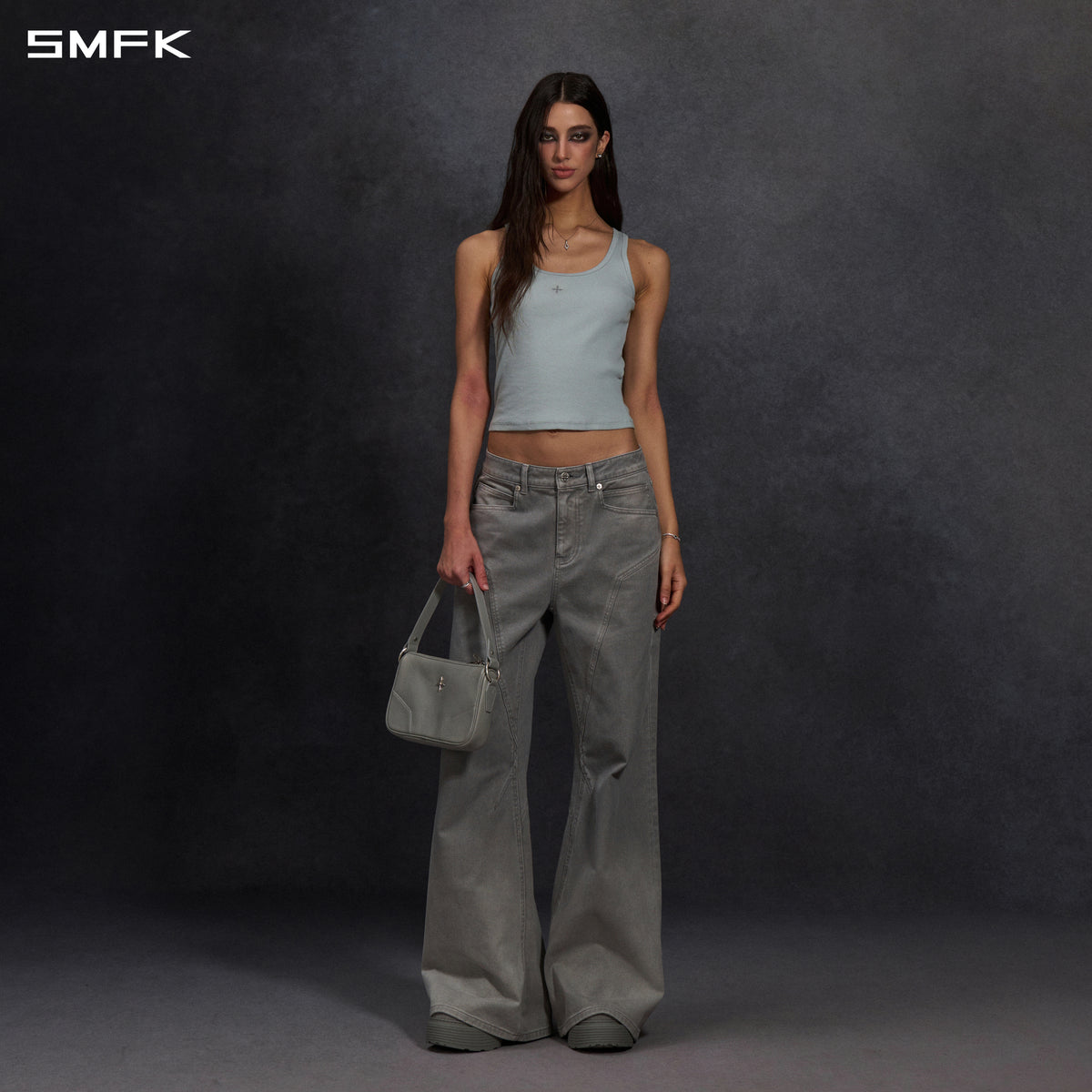 MIRAGE SIREN COLD DYE FADE STRT DENIM PANTS/COLD DYE/W FADE GREY
