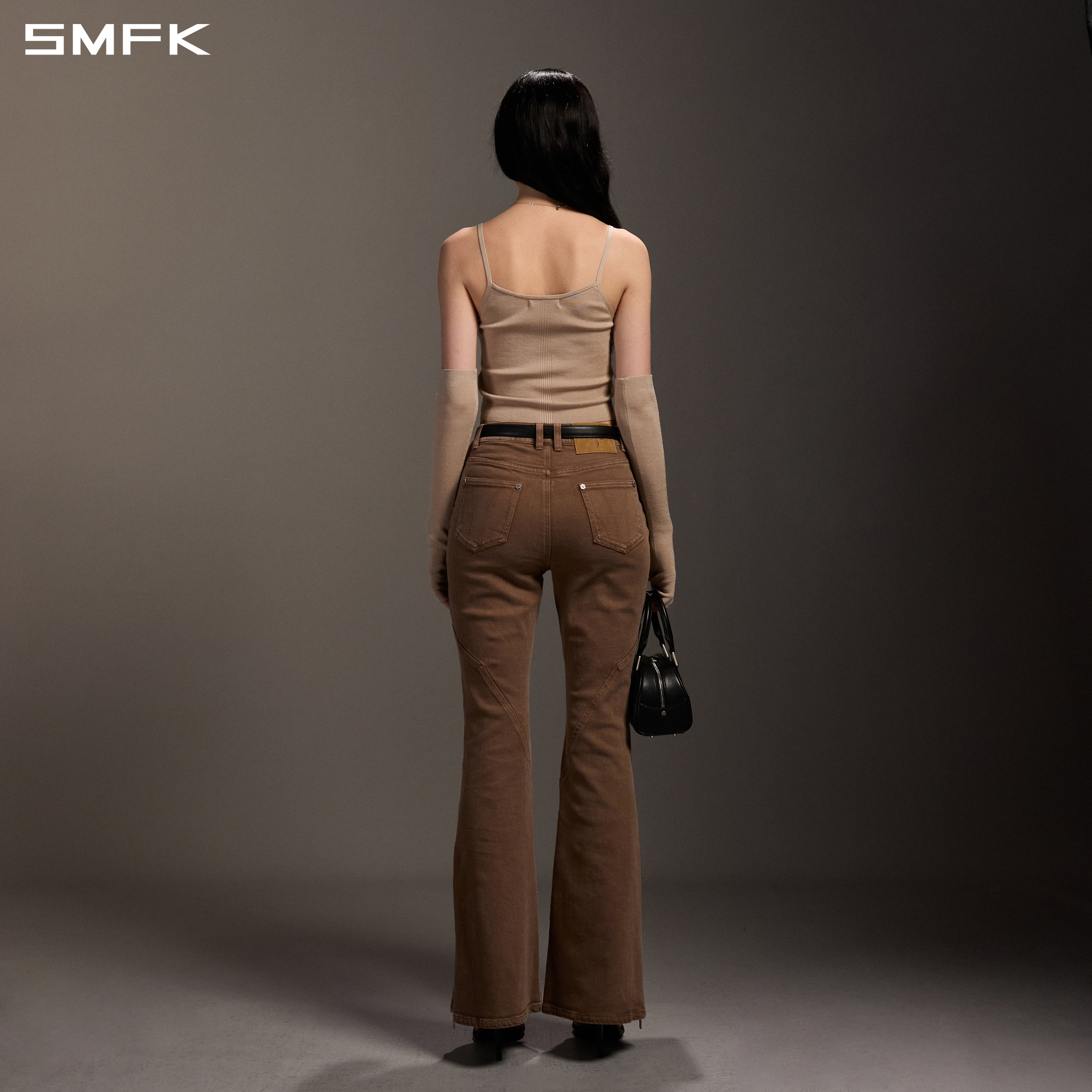 팬텀 사이렌 플레어 엘라스틱 진 / 가먼트 다잉 처리된 어나이얼레이션 브라운