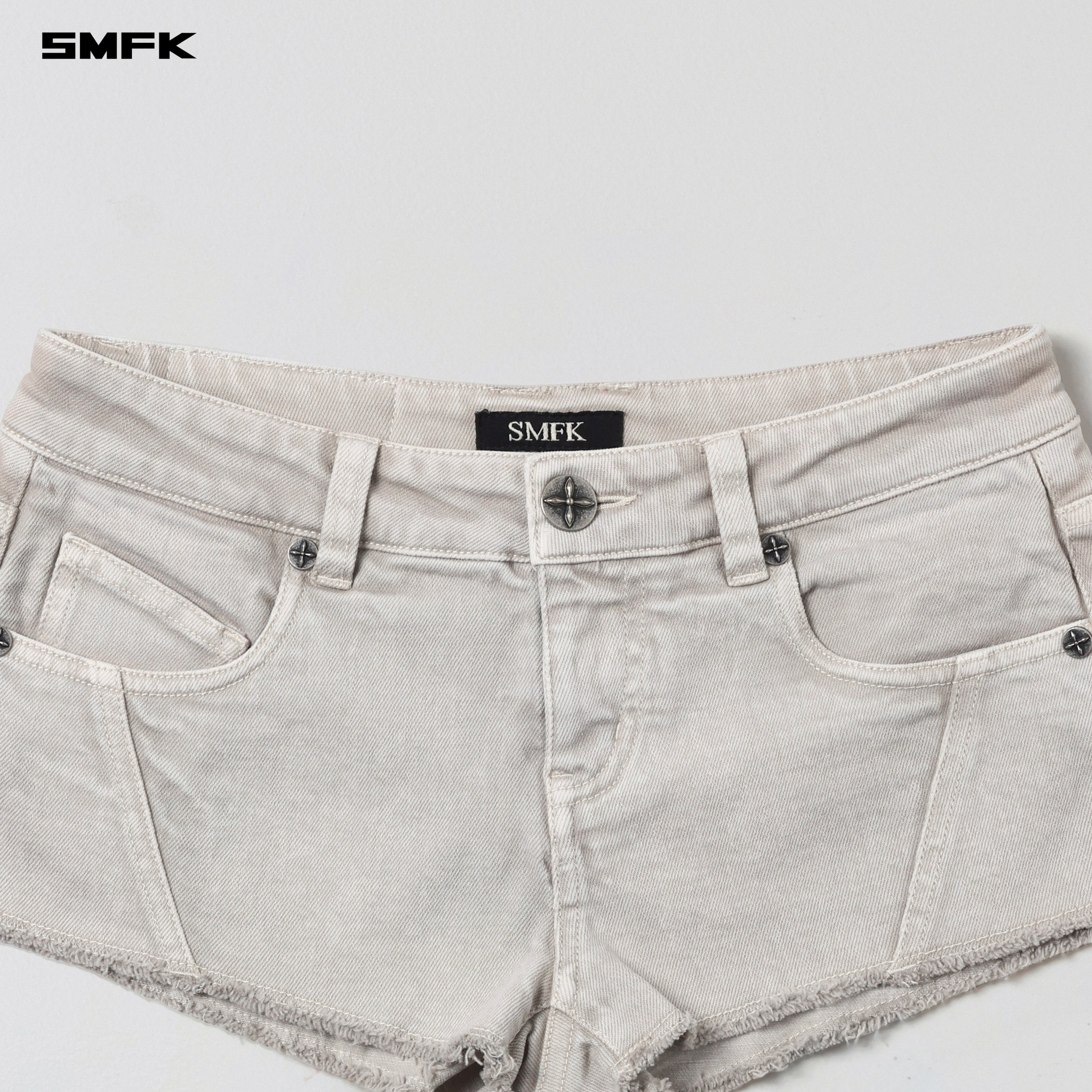 VINTAGE VANISH SKINNY DENIM SHORTS-LOW/GARMENT DYE VANISH WHITE