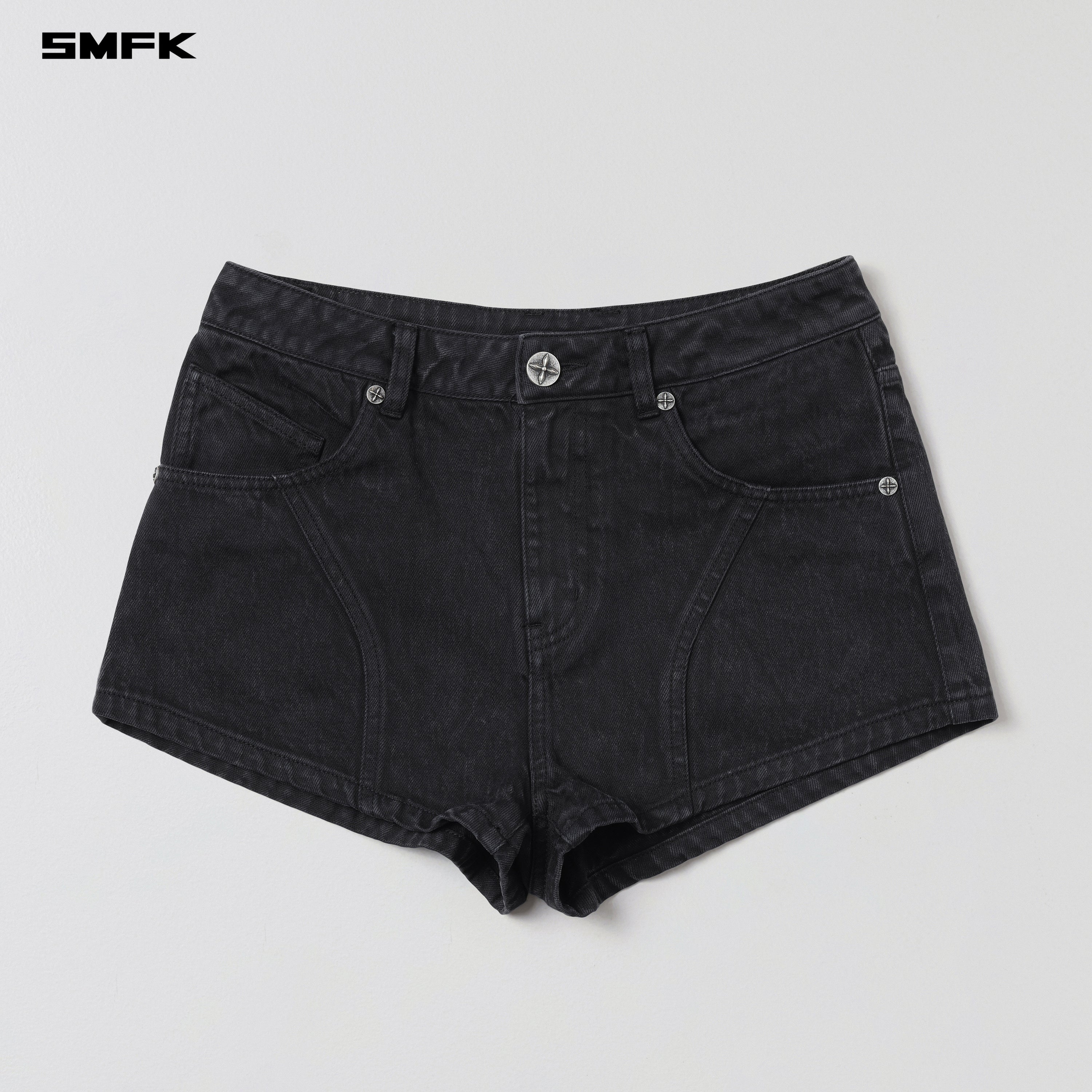 VINTAGE VANISH DENIM SHORTS/GARMENT DYE VANISH BLACK