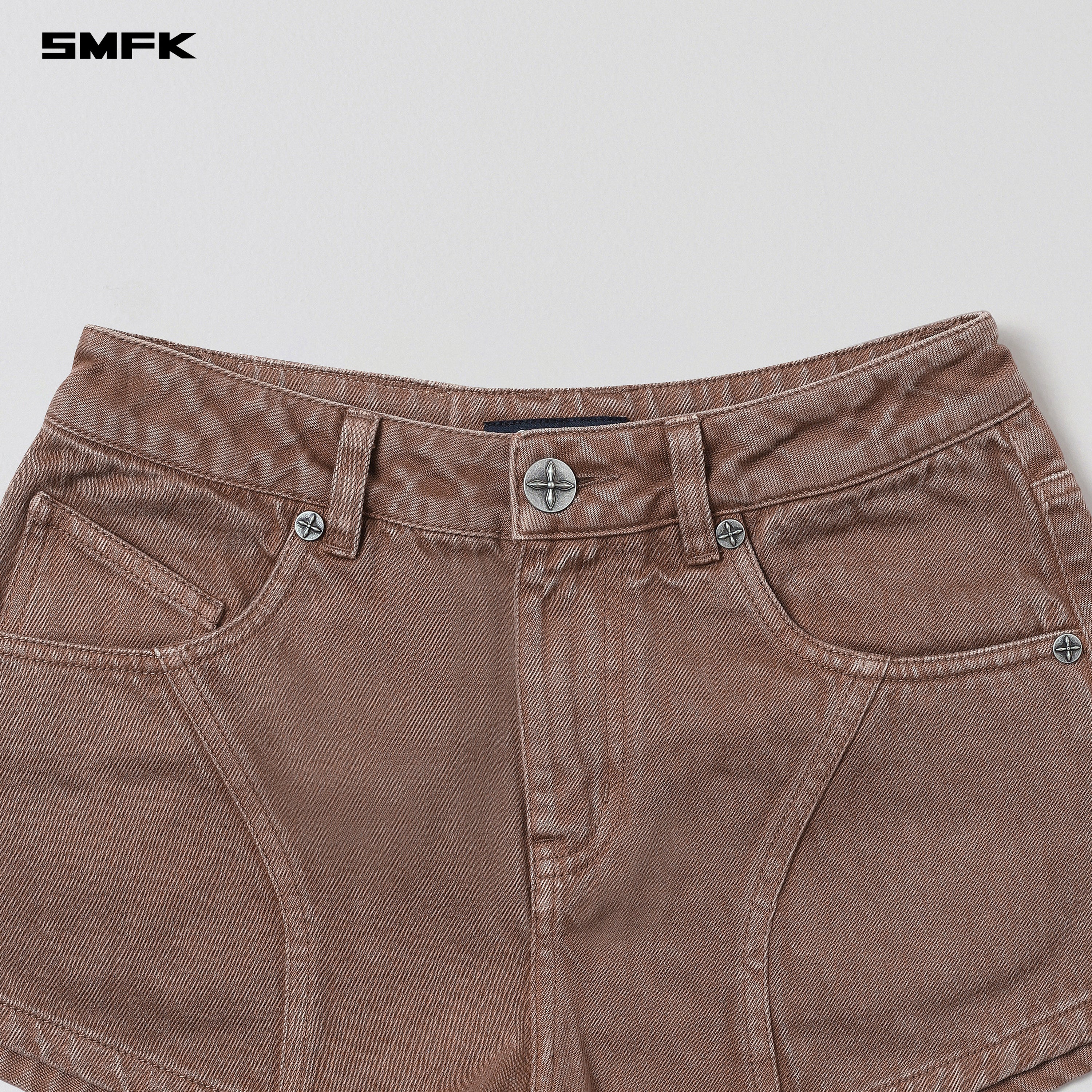 VINTAGE VANISH DENIM SHORTS/GARMENT DYE VANISH BROWN