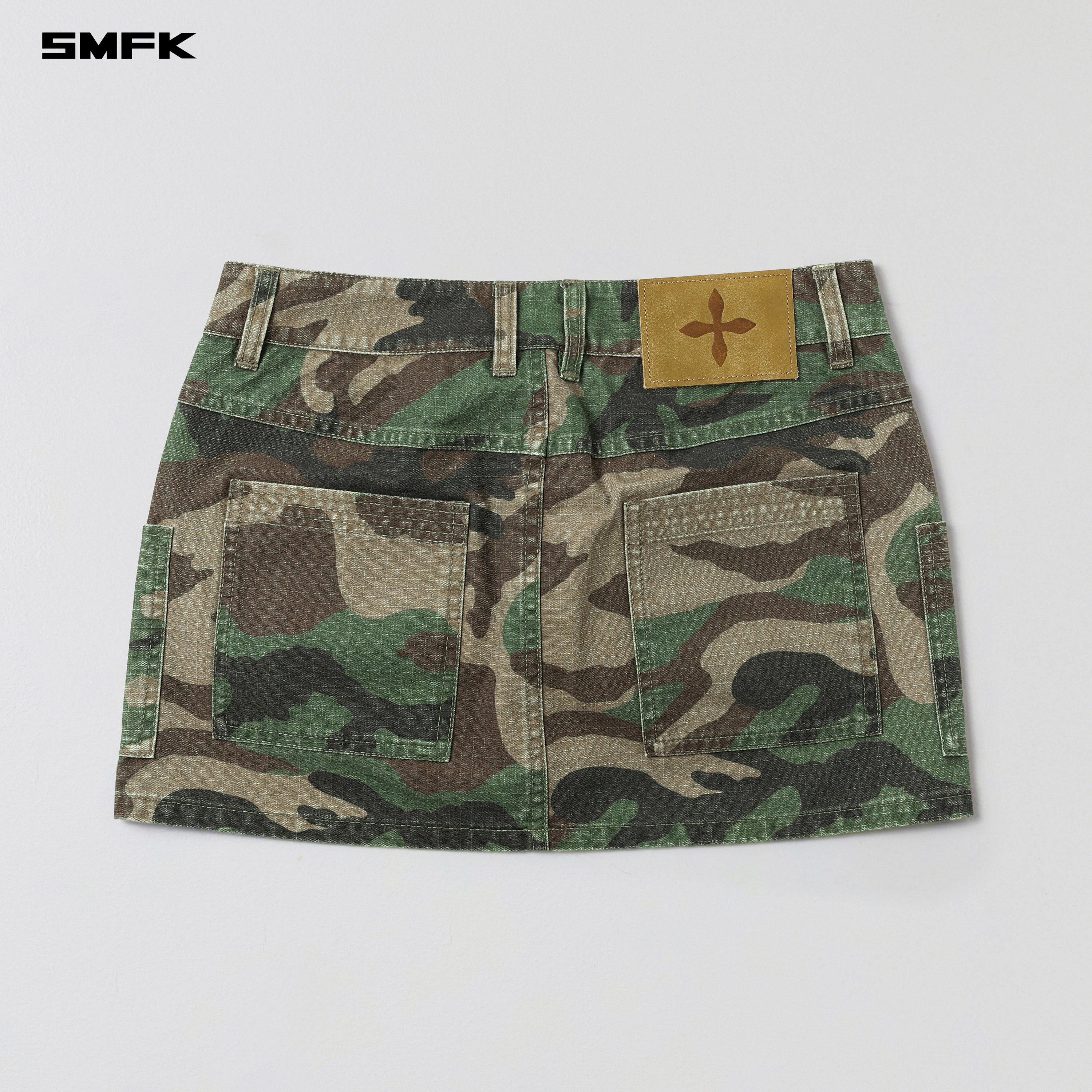 VINTAGE VANISH CARGO SHORT DRESS/CAMO COTTON GREEN CAMOUFLAGE