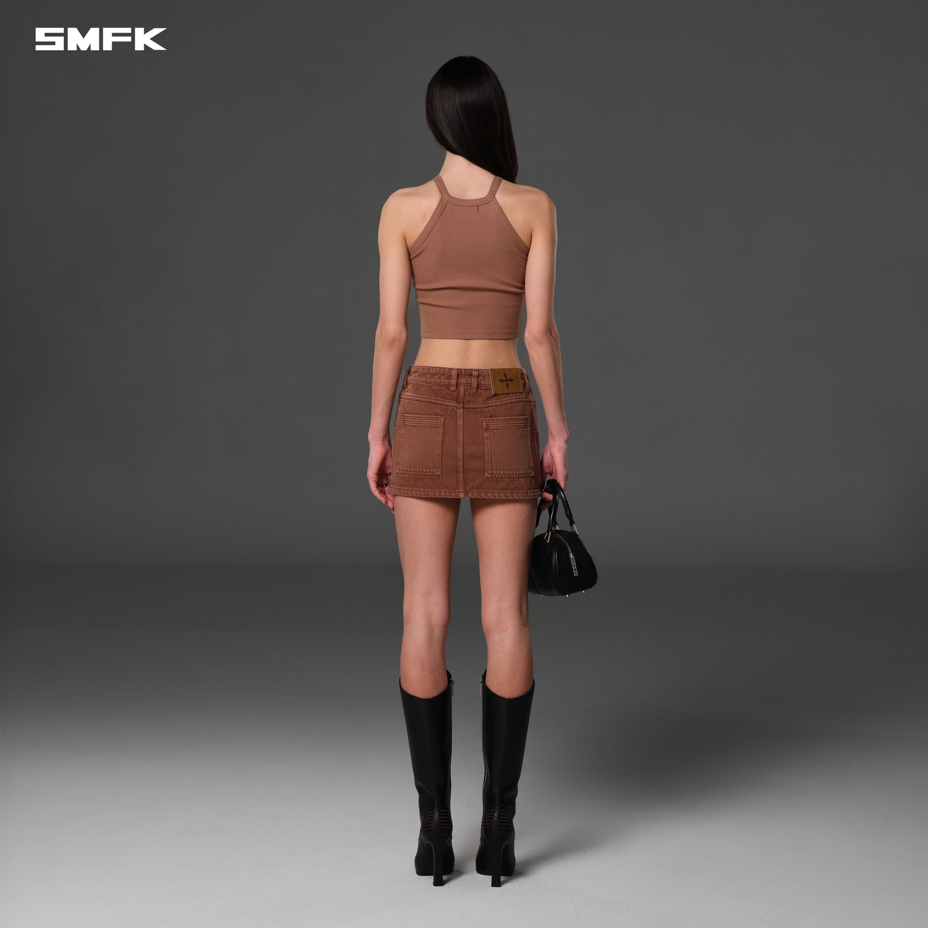 レトロデニムミニスカート（アニヒレーション/既製服、アニヒレーションブラウン染め）