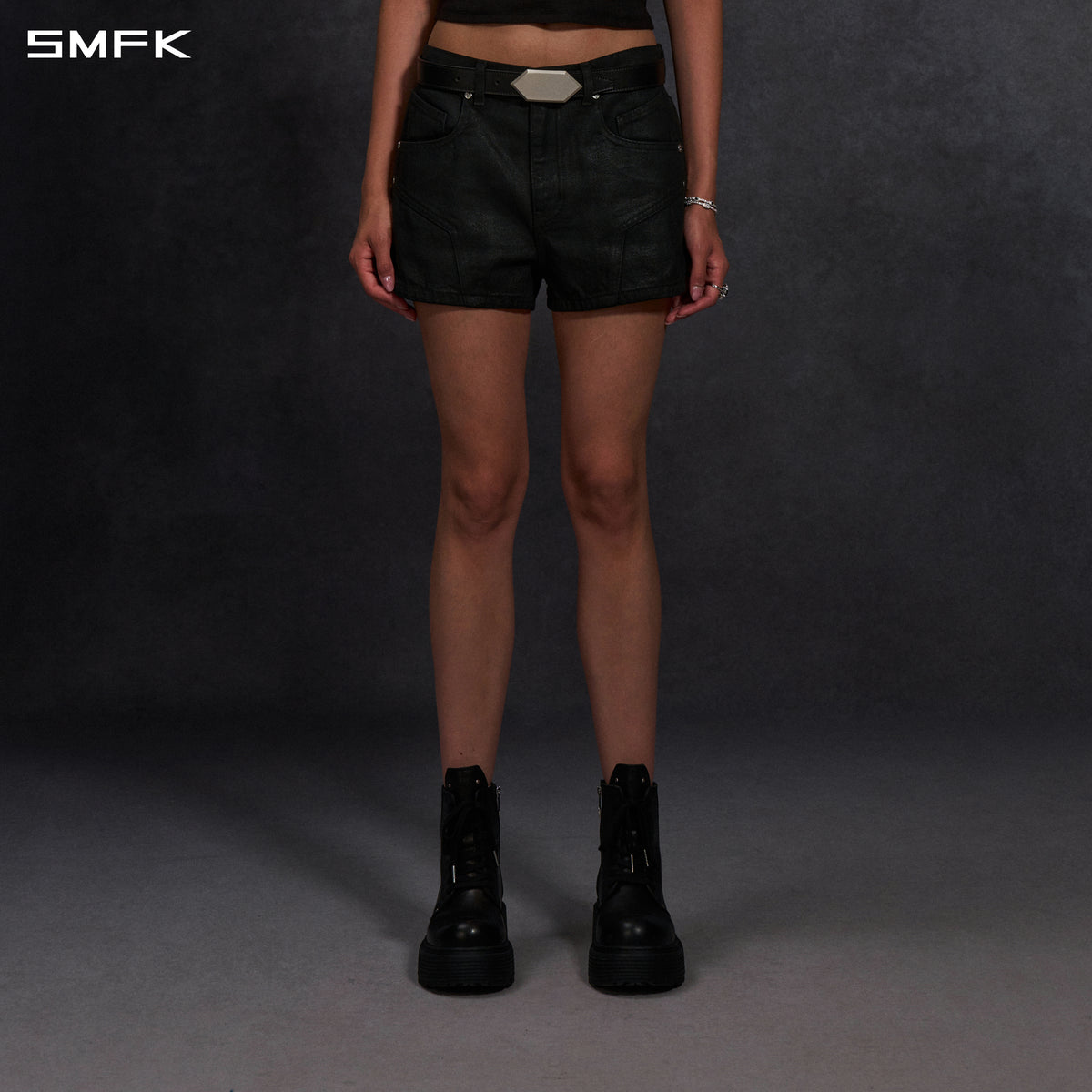 MIRAGE PRISM DENIM SHORTS/DENIM COTTON/W INK BLACK