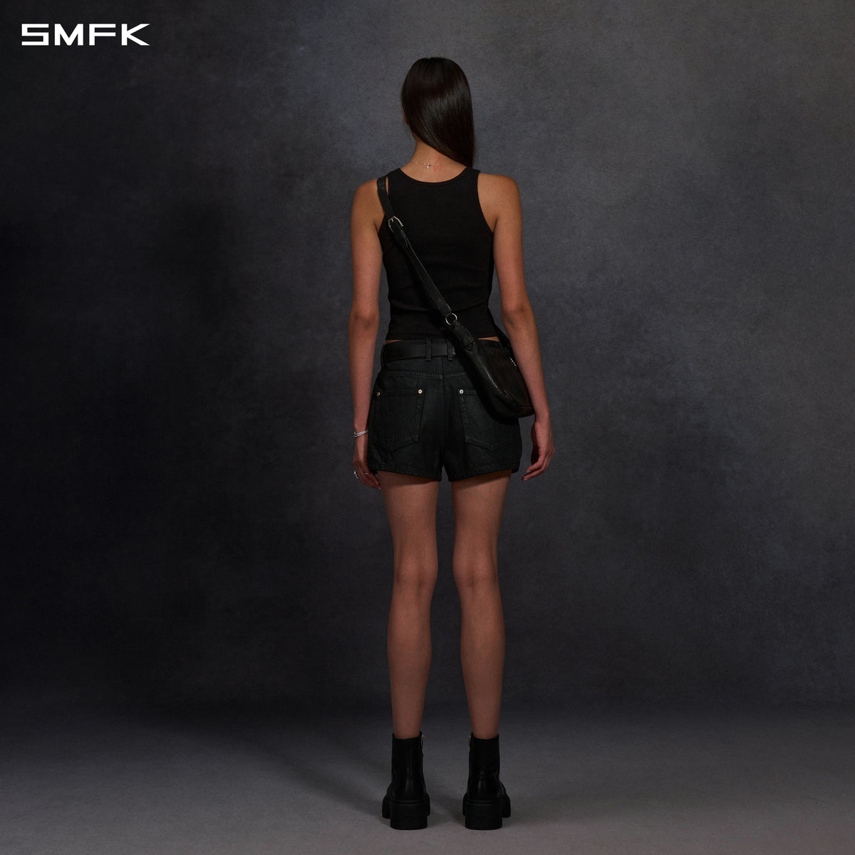 MIRAGE PRISM DENIM SHORTS/DENIM COTTON/W INK BLACK