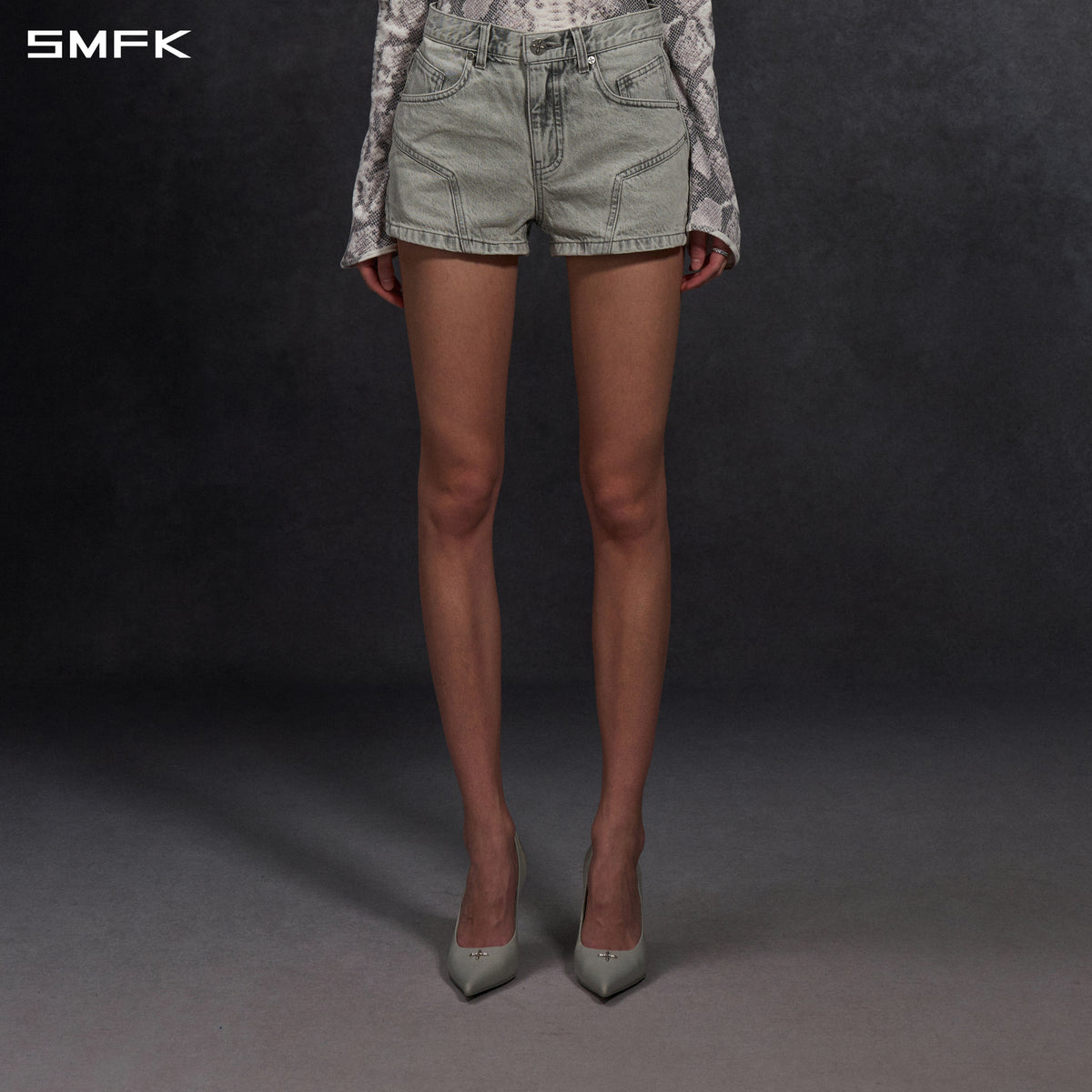 MIRAGE PRISM DENIM SHORTS/DENIM COTTON/W GLACIER GREY