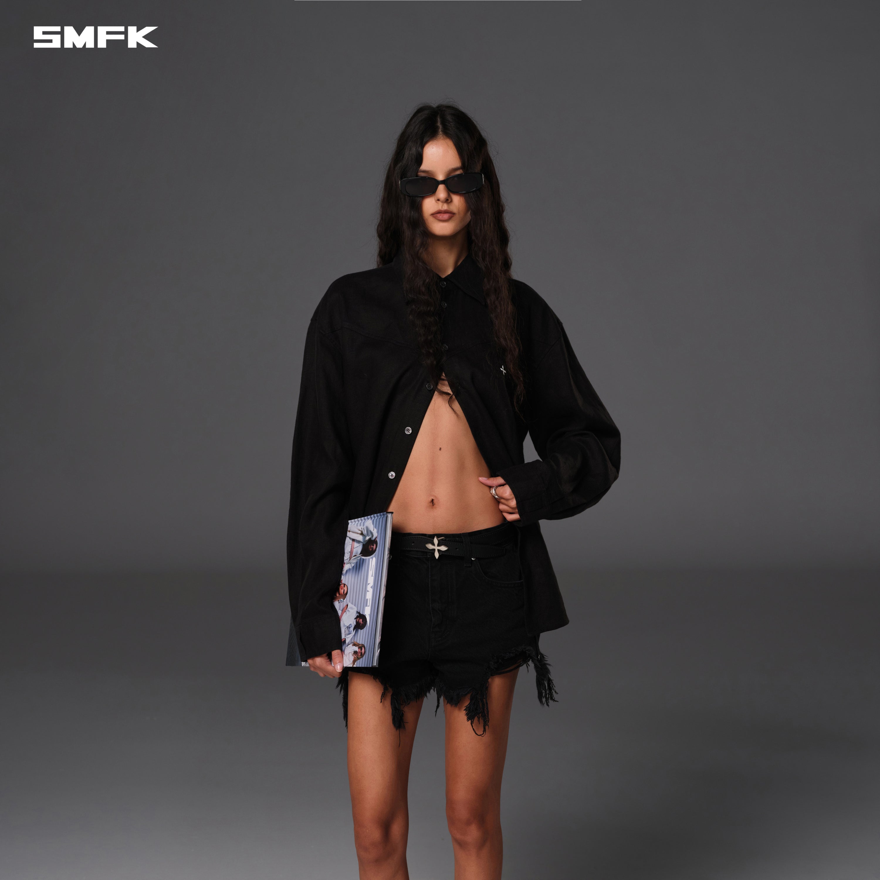 COMPASS MIRAGE MODE DENIM SHORTS/COTTON WILD BLACK