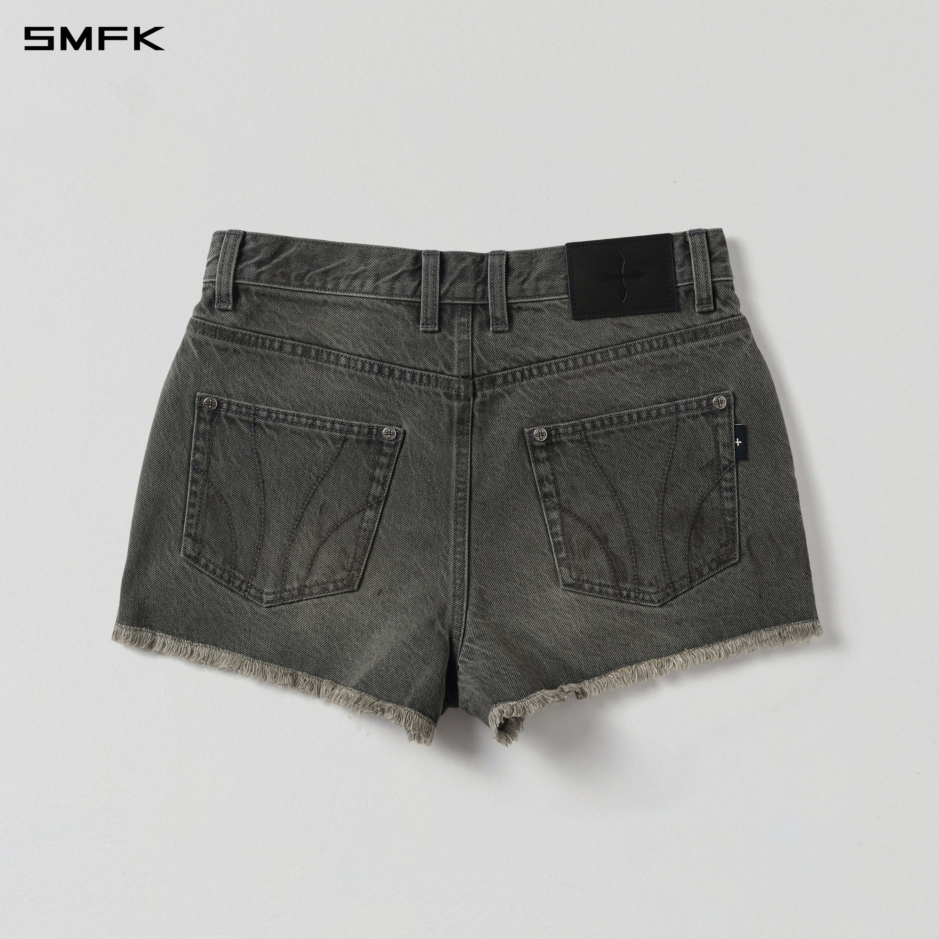 MIRAGE PRISM REMAKE DIRTY DENIM SHORTS/DIRTY DENIM COTTON/W STORM GREY