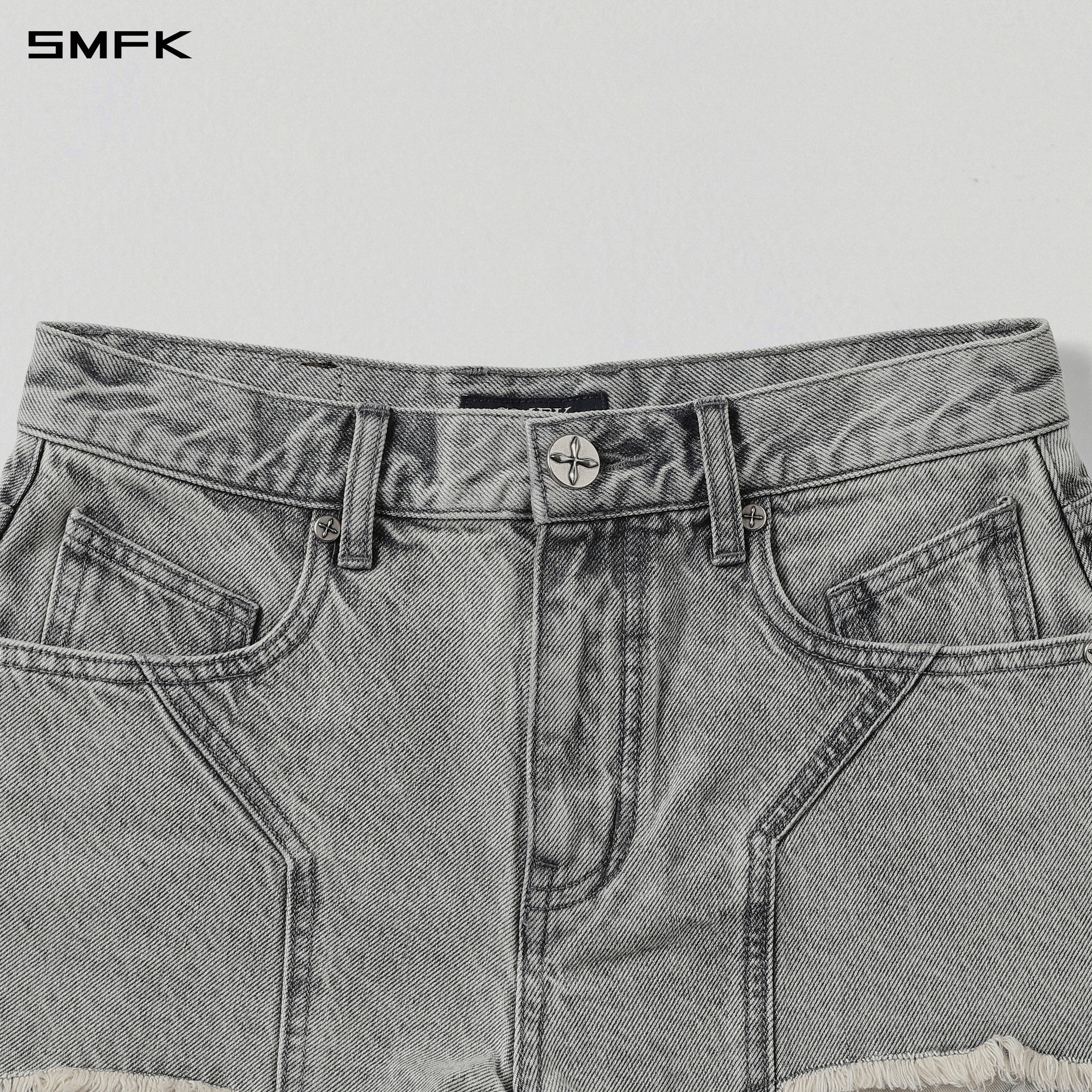 MIRAGE PRISM REMAKE DIRTY DENIM SHORTS/DIRTY DENIM COTTON/W GLACIER GREY