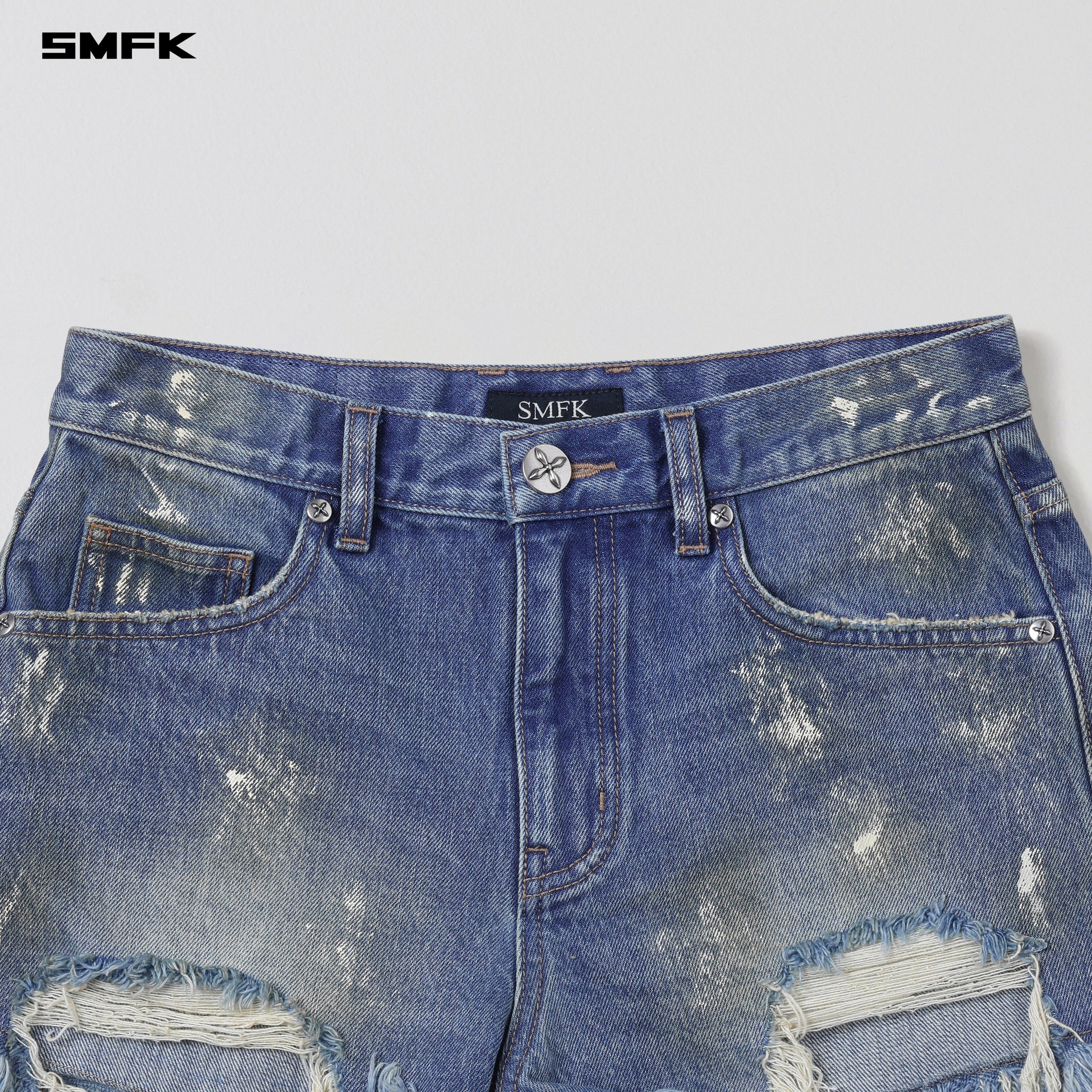 COMPASS MIRAGE MODE DENIM SHORTS/COTTON MARINE BLUE