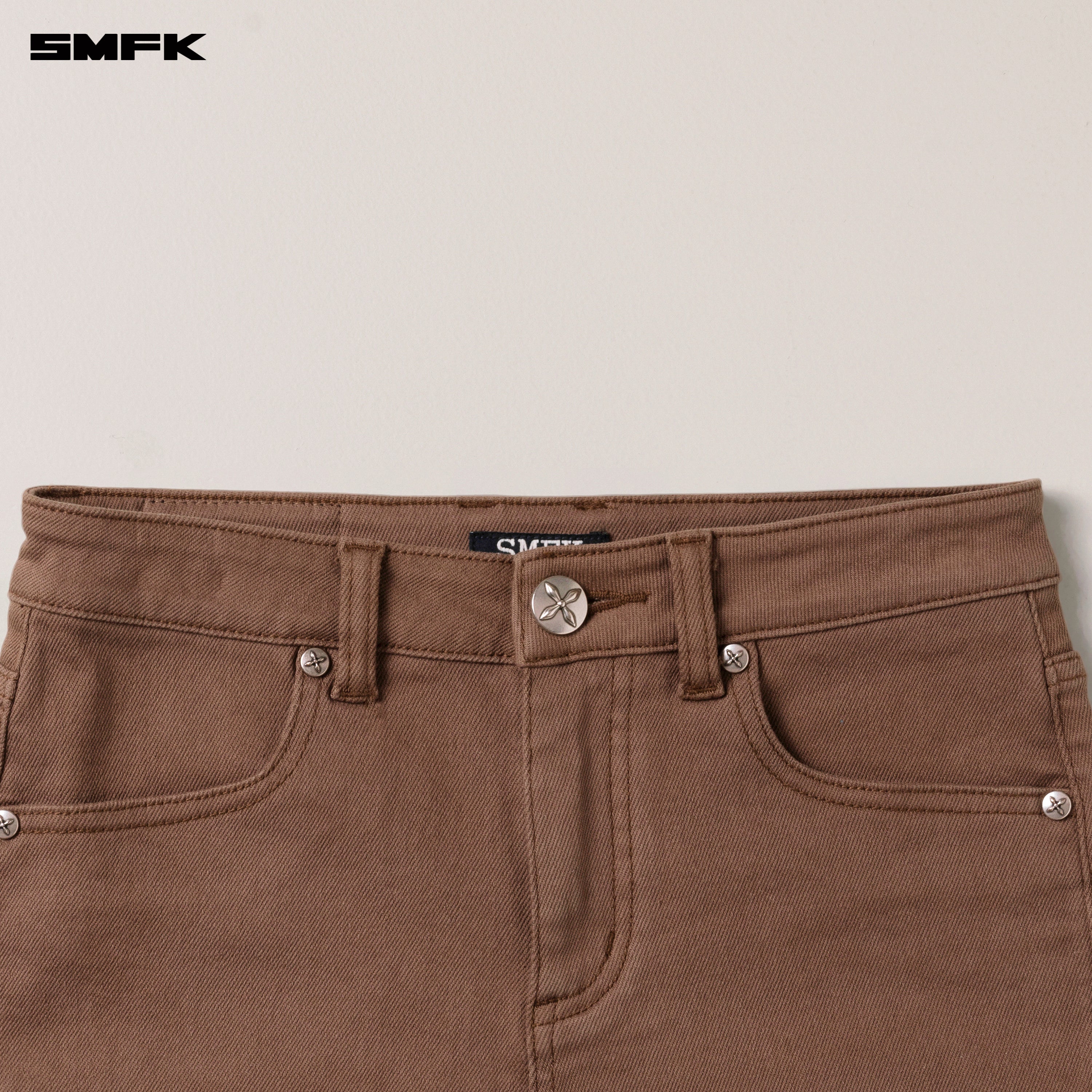 COMPASS DANCER DENIM FLAT SHORTS WILD HORSE BROWN