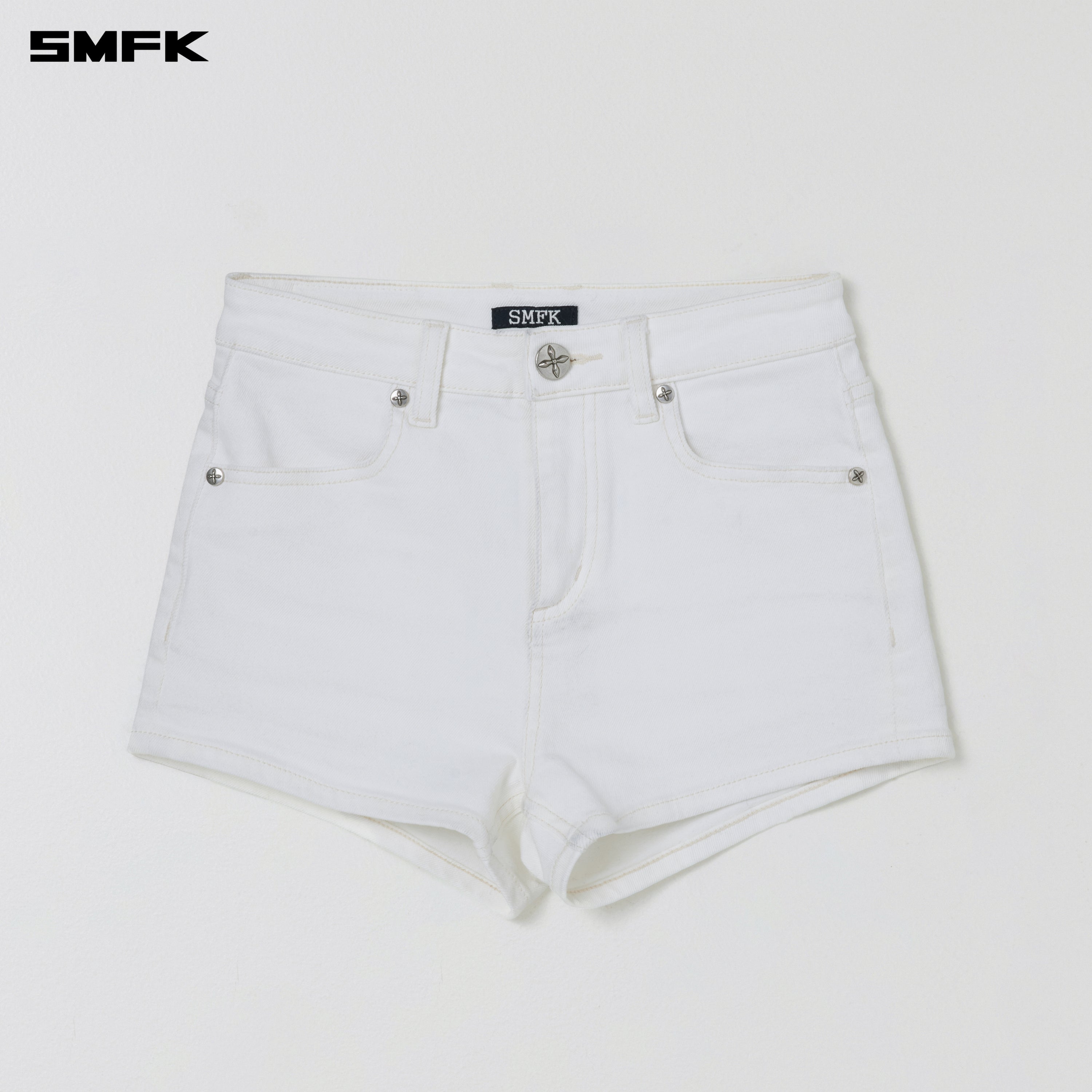 COMPASS DANCER DENIM FLAT SHORTS SNOW MOUNTAIN WHITE