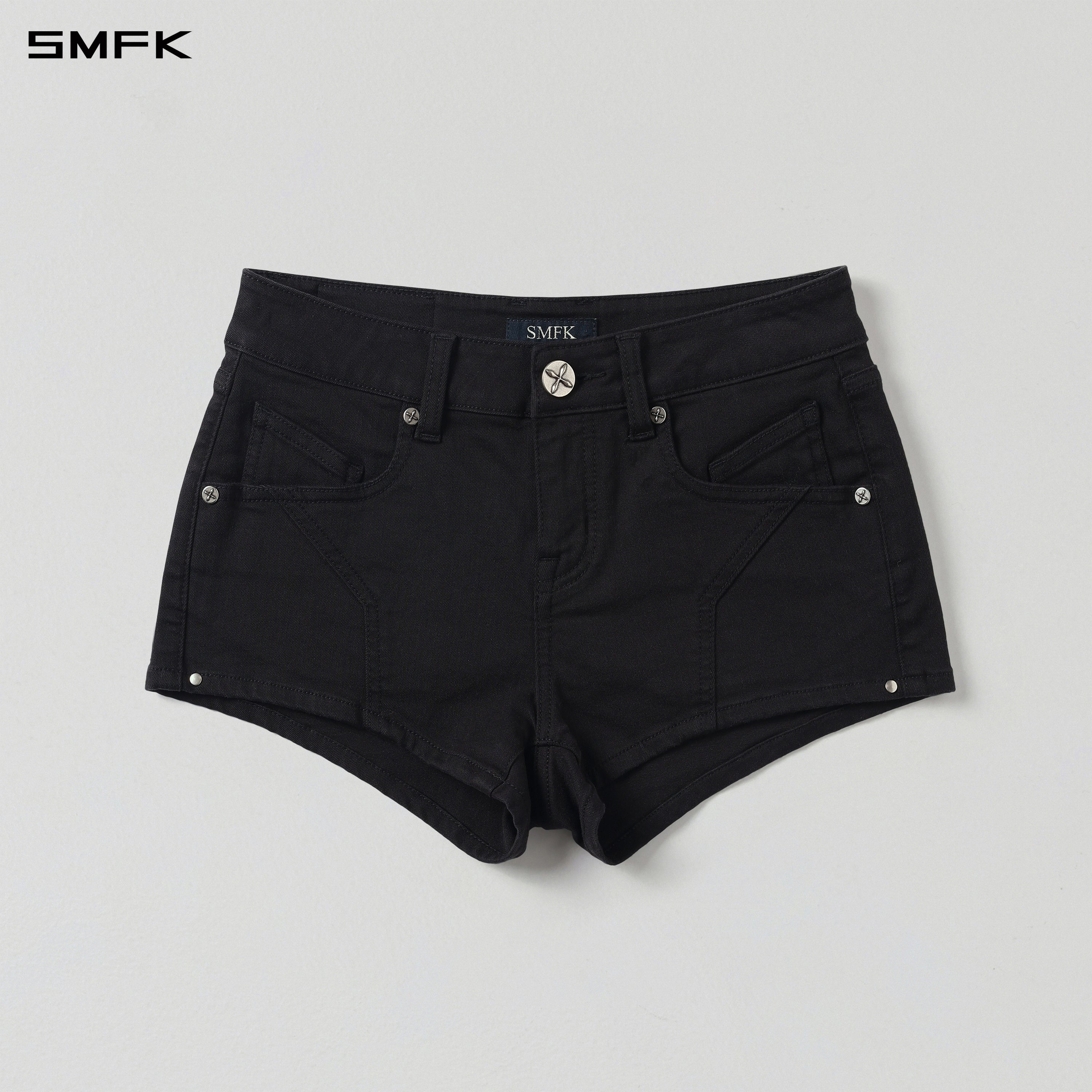 MIRAGE PRISM LOW WAIST DENIM SHORTS/E-COTTON INK BLACK