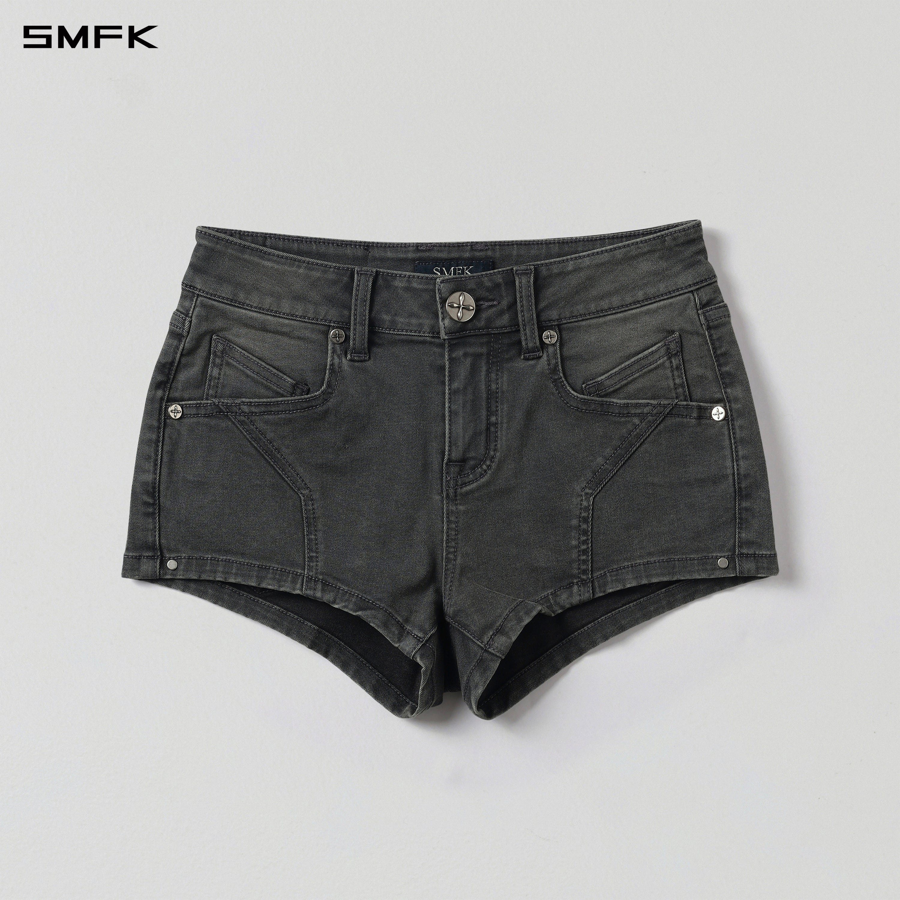 MIRAGE PRISM LOW WAIST DENIM SHORTS/E-COTTON STORM GREY