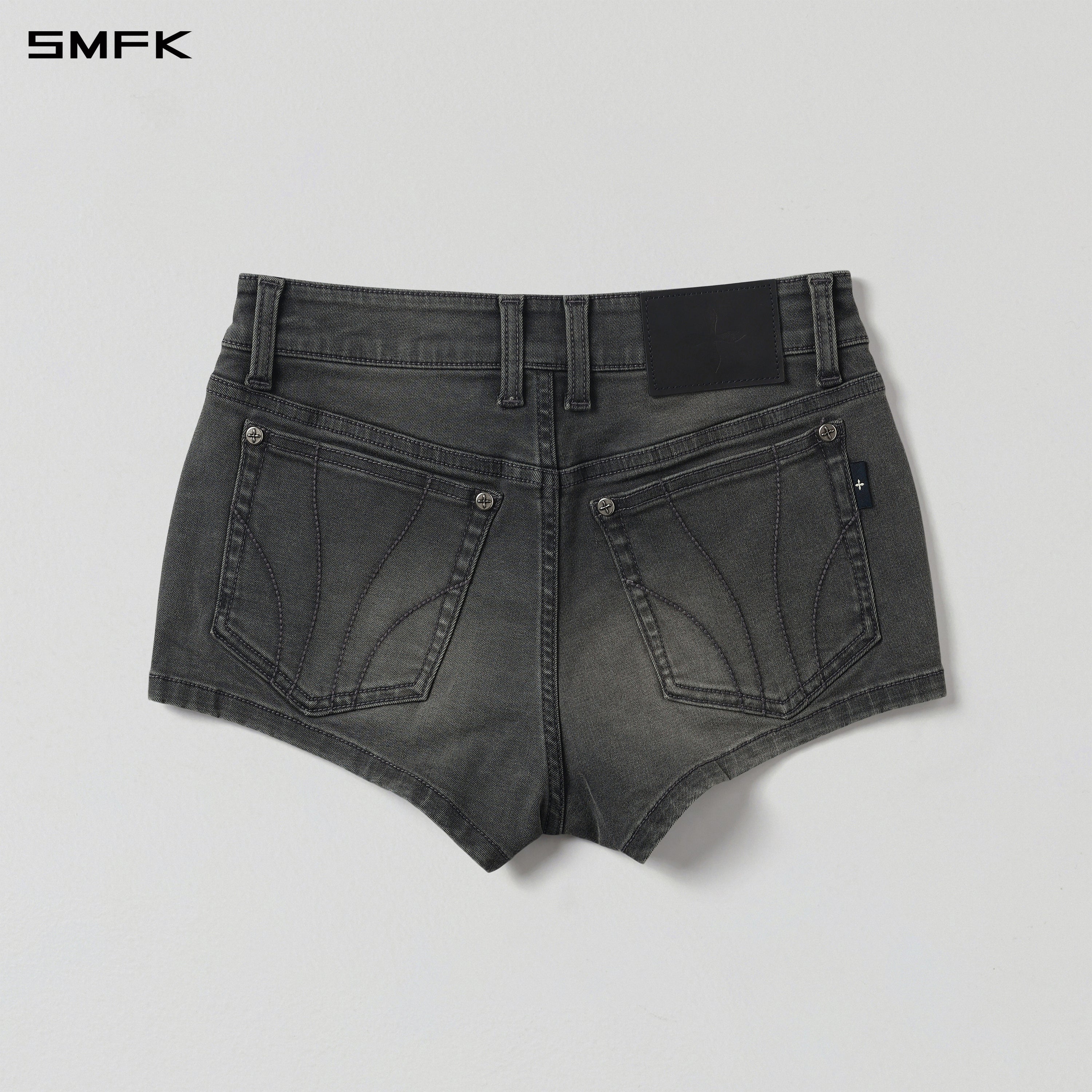 MIRAGE PRISM LOW WAIST DENIM SHORTS/E-COTTON STORM GREY