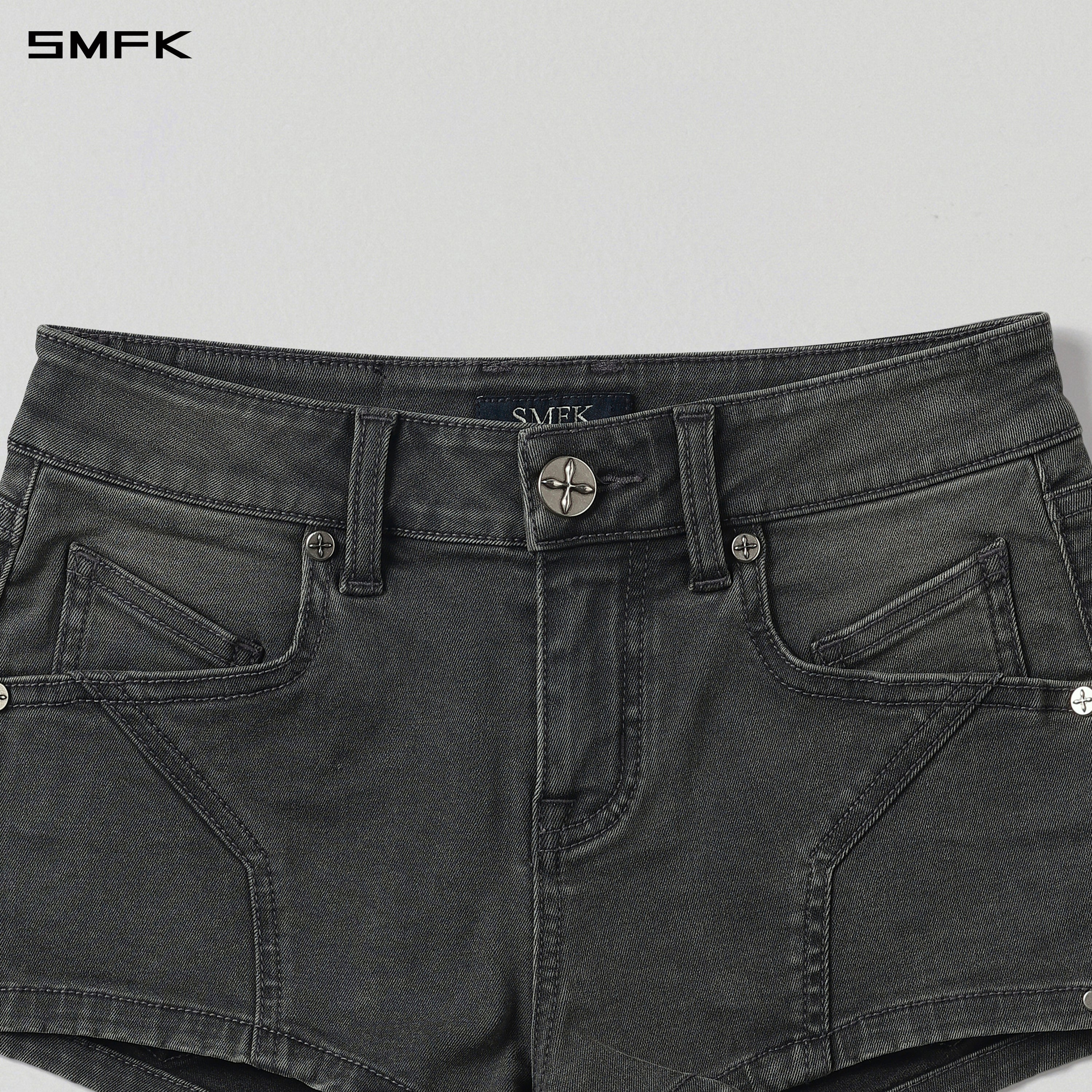 MIRAGE PRISM LOW WAIST DENIM SHORTS/E-COTTON STORM GREY