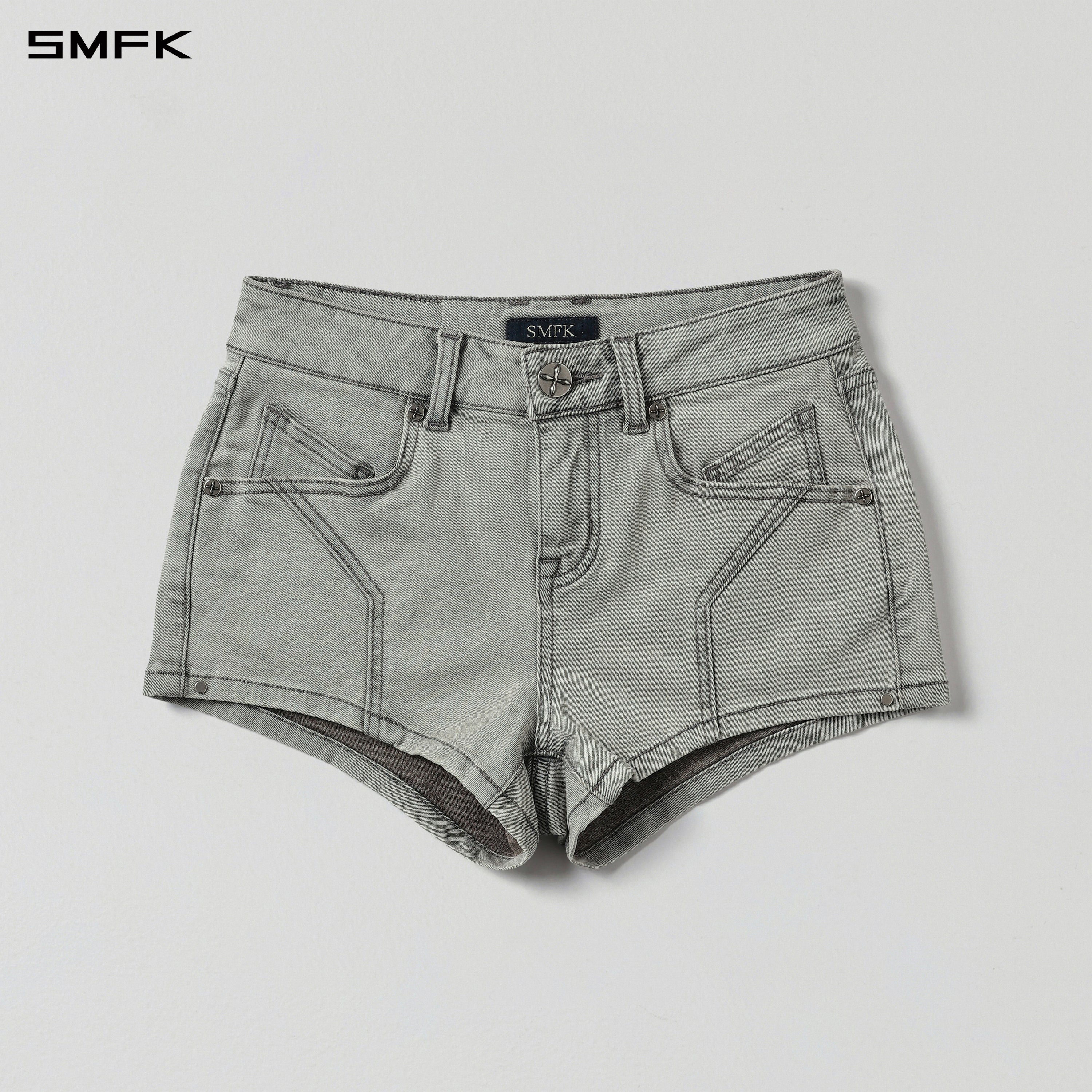 MIRAGE PRISM LOW WAIST DENIM SHORTS/E-COTTON GLACIER GREY