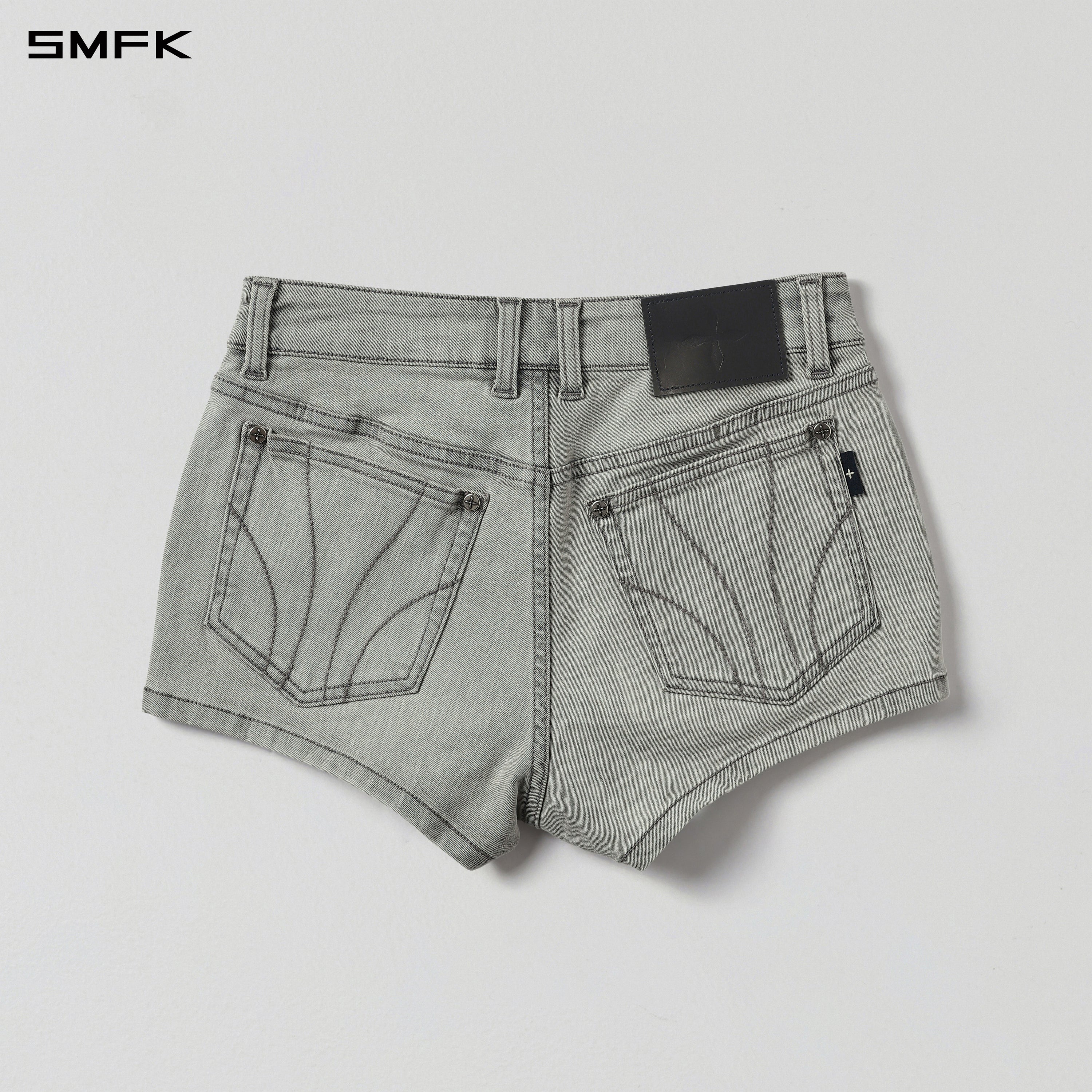 MIRAGE PRISM LOW WAIST DENIM SHORTS/E-COTTON GLACIER GREY