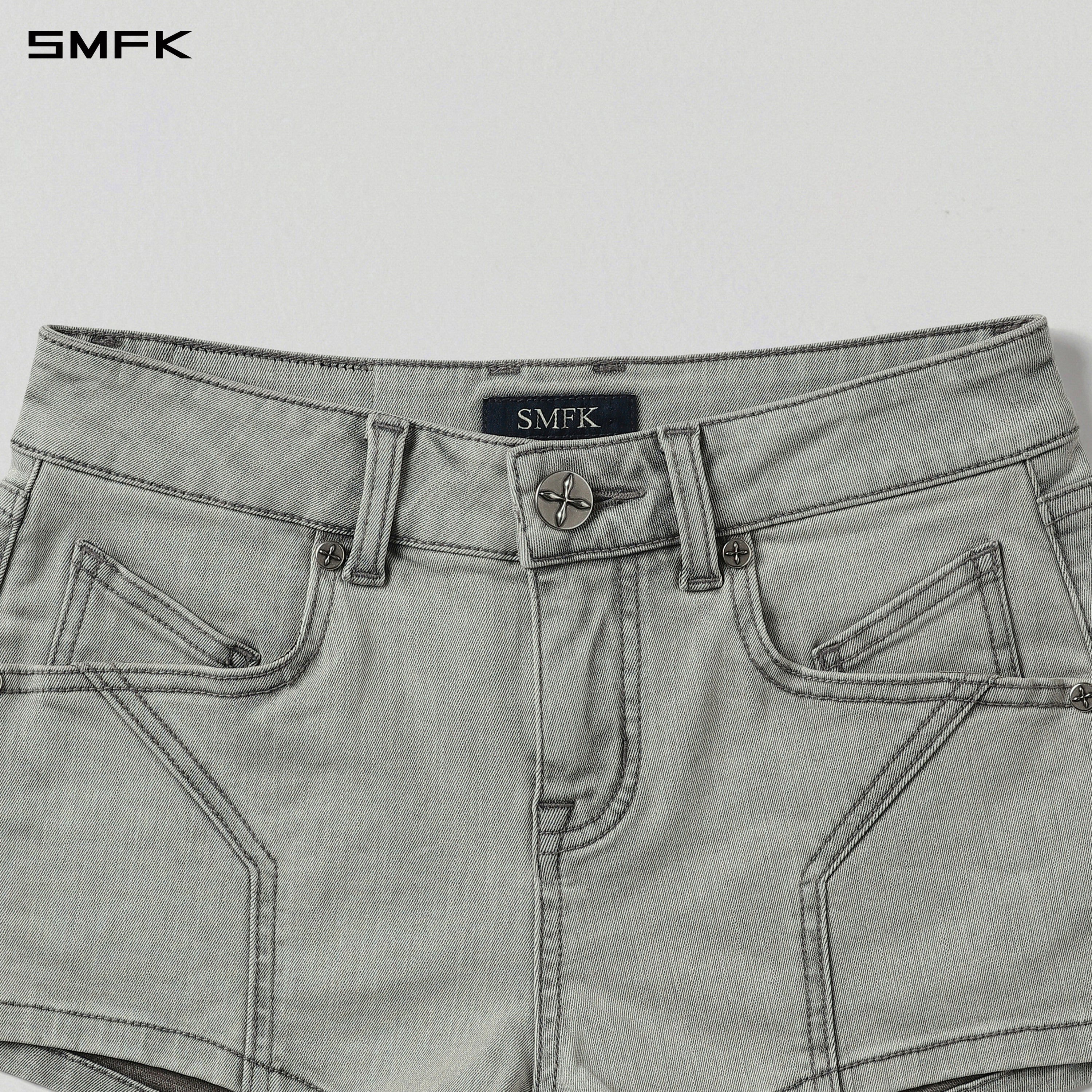 MIRAGE PRISM LOW WAIST DENIM SHORTS/E-COTTON GLACIER GREY
