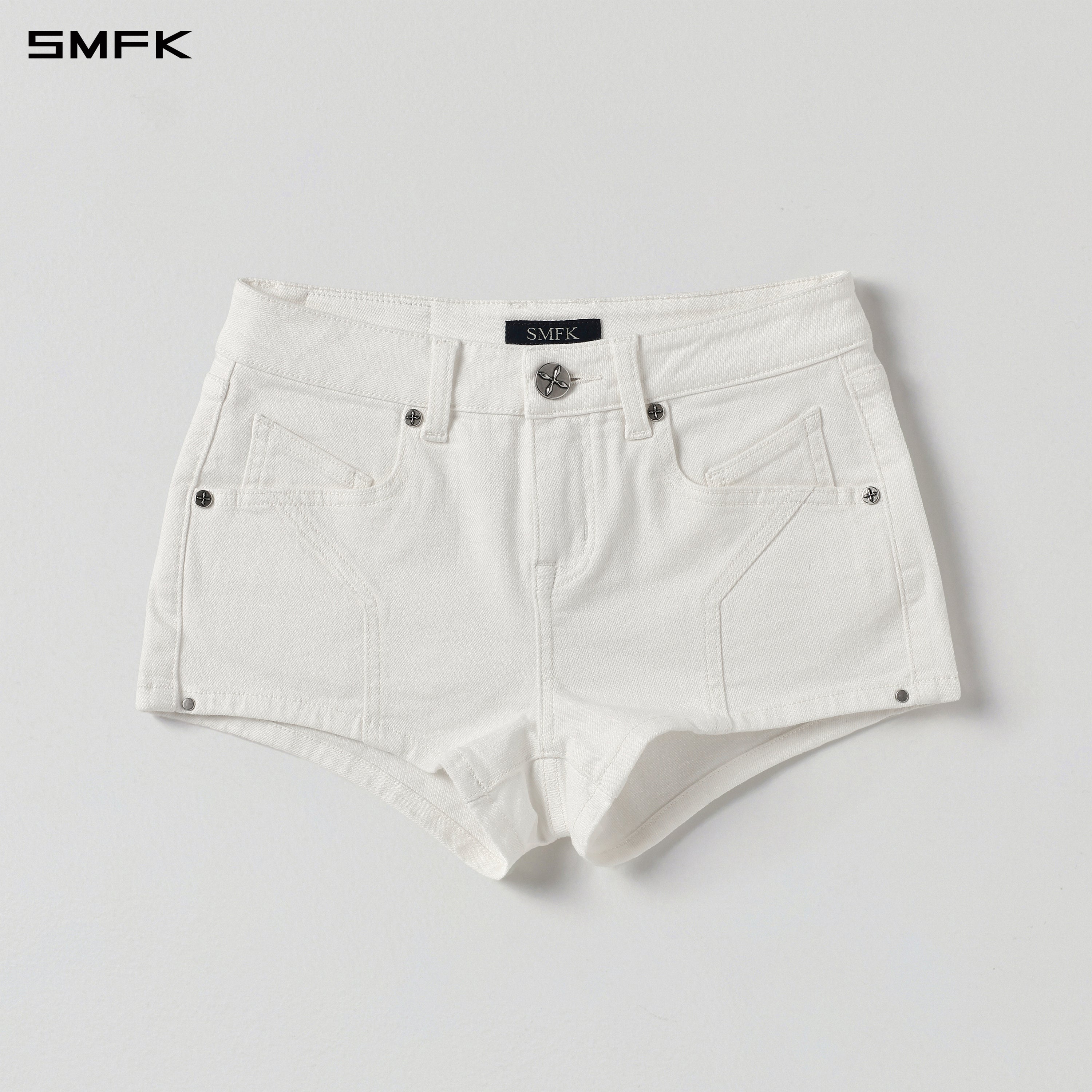MIRAGE PRISM LOW WAIST DENIM SHORTS/E-COTTON CLOUD WHITE