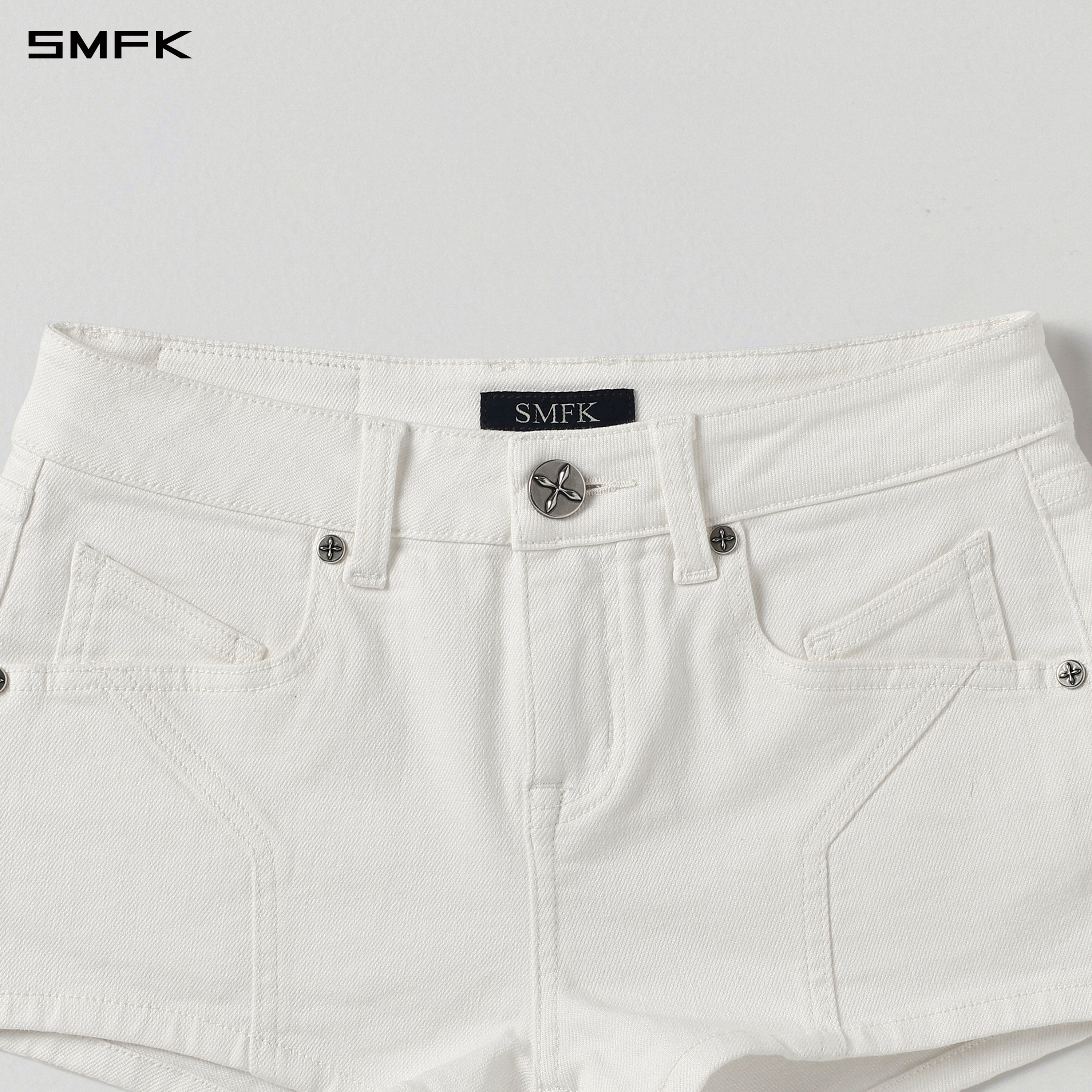 MIRAGE PRISM LOW WAIST DENIM SHORTS/E-COTTON CLOUD WHITE