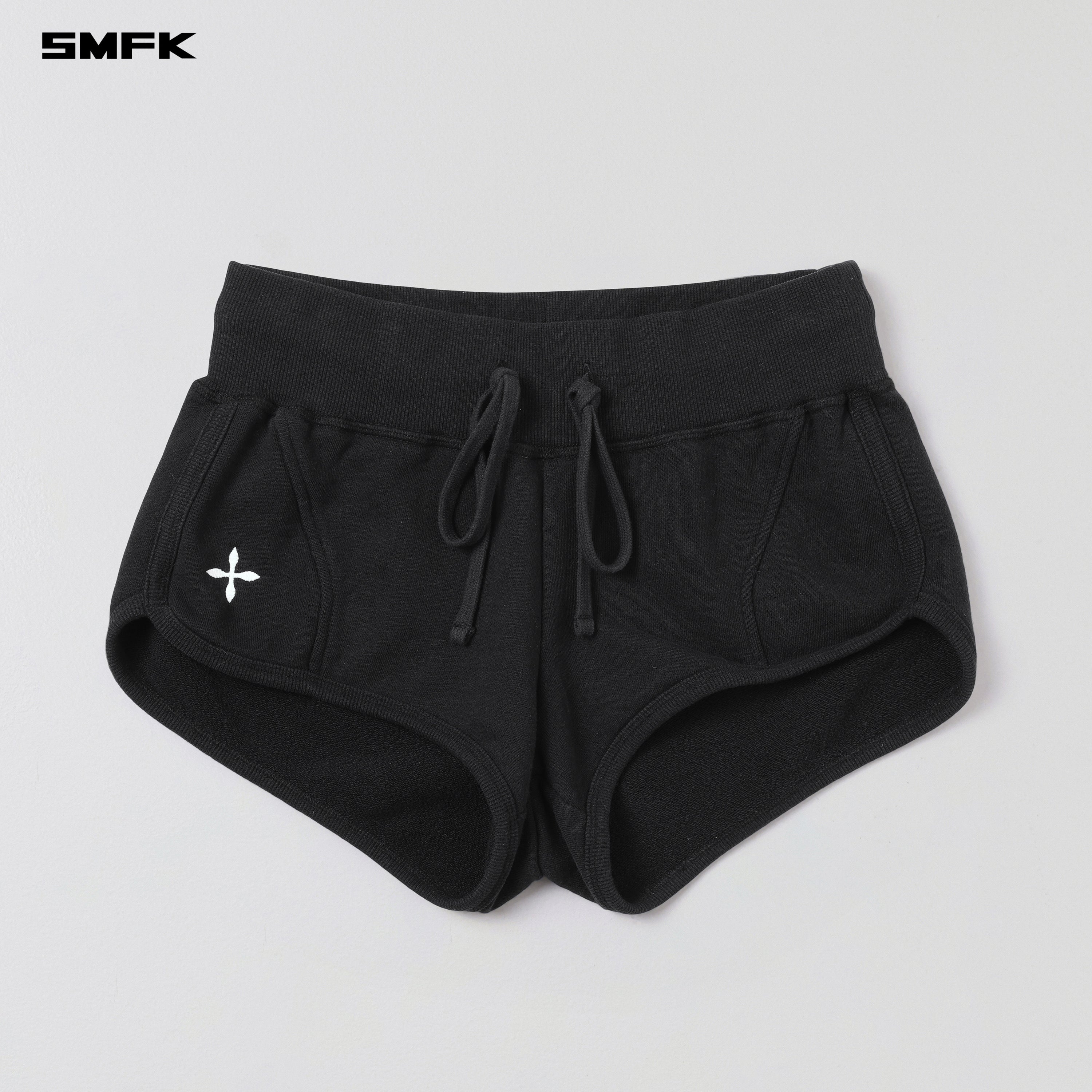 PERMANENT SLIM SUPER SHORTS/COTTON WOOL WILD BLACK