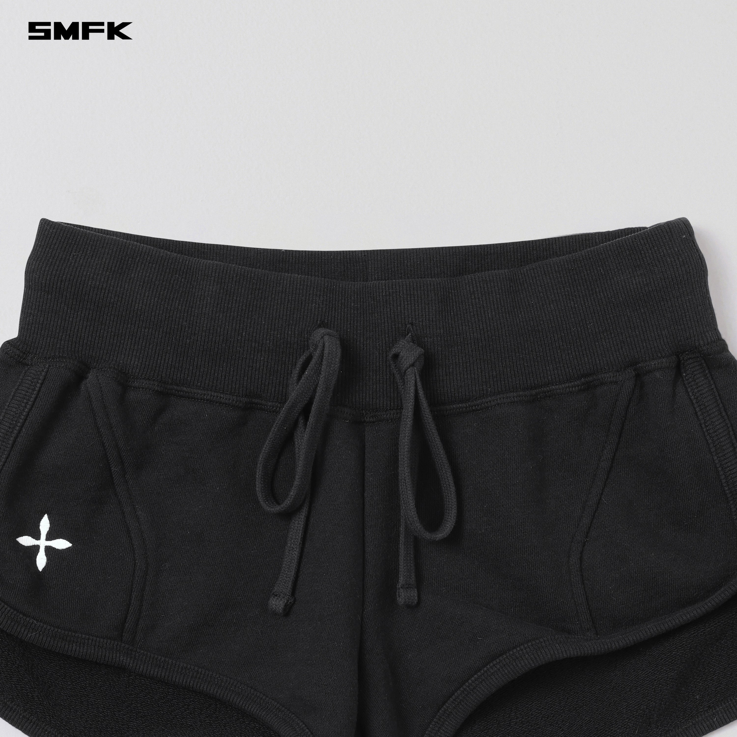 PERMANENT SLIM SUPER SHORTS/COTTON WOOL WILD BLACK