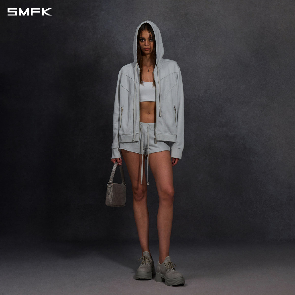 PERMANENT SLIM SUPER SHORTS/COTTON/W GLACIER GREY