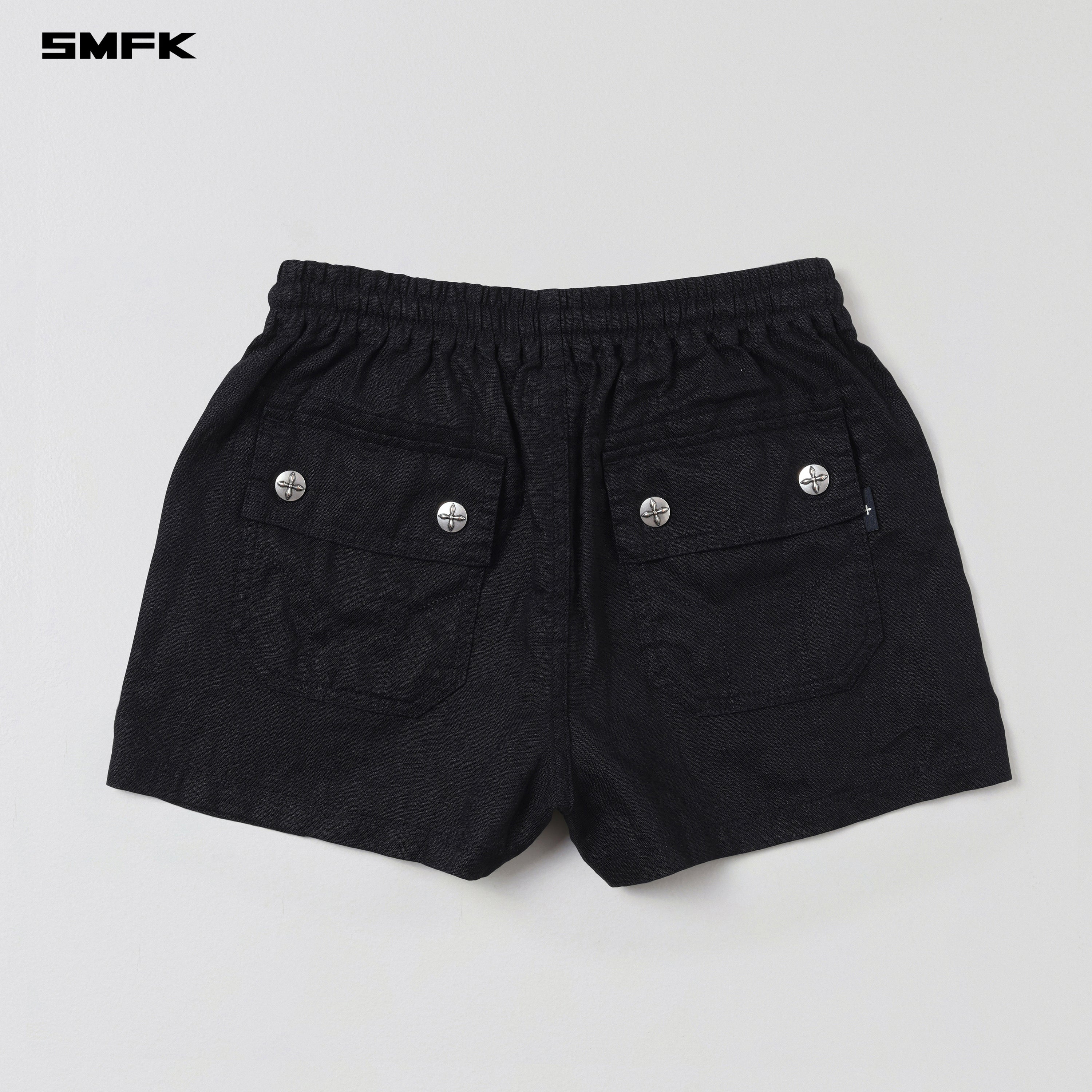 COMPASS ROVE CARGO SHORTS/LINEN WILD BLACK