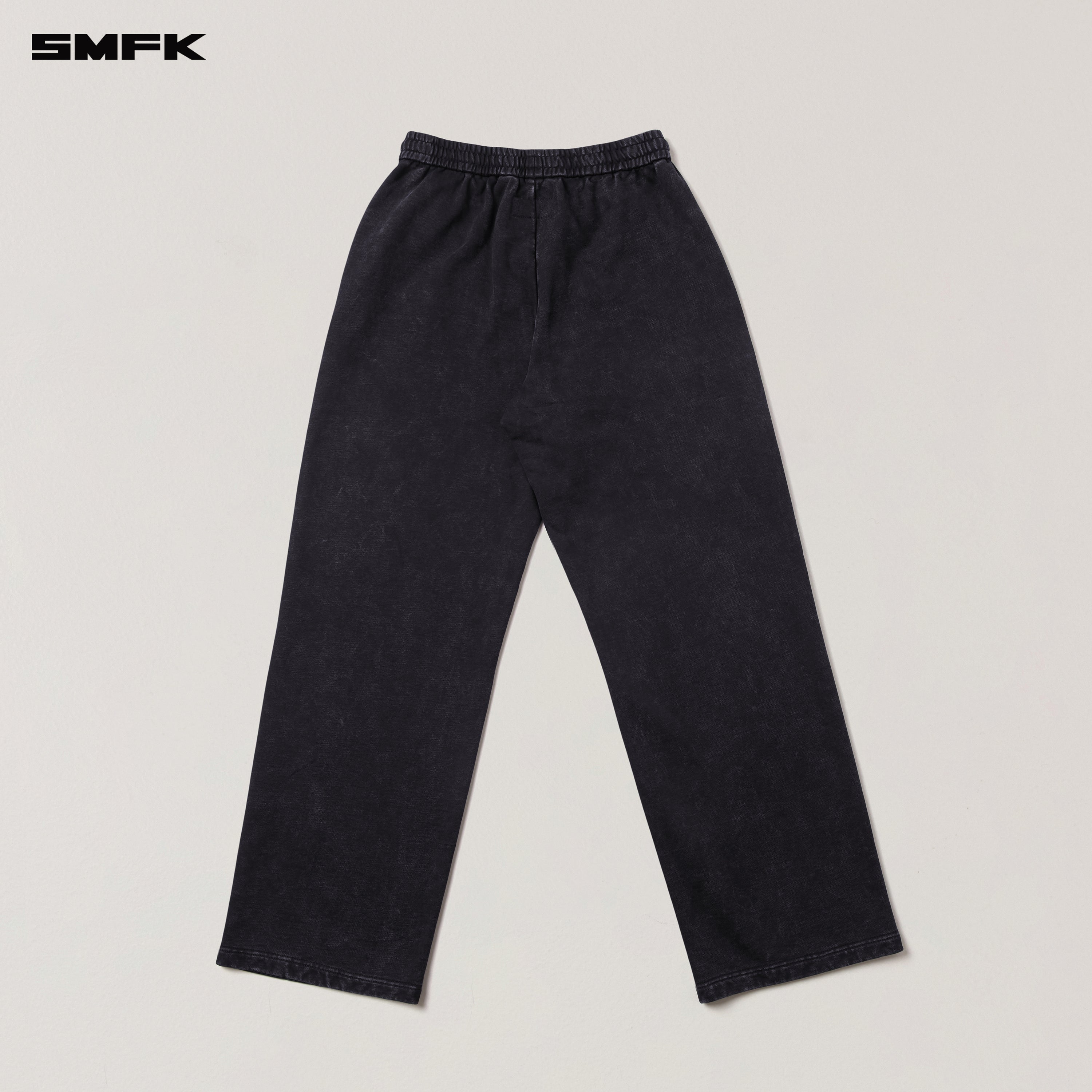 VINTAGE-SAVAGE LOOSE SPORTS PANTS/FADE DYE WILD BLACK