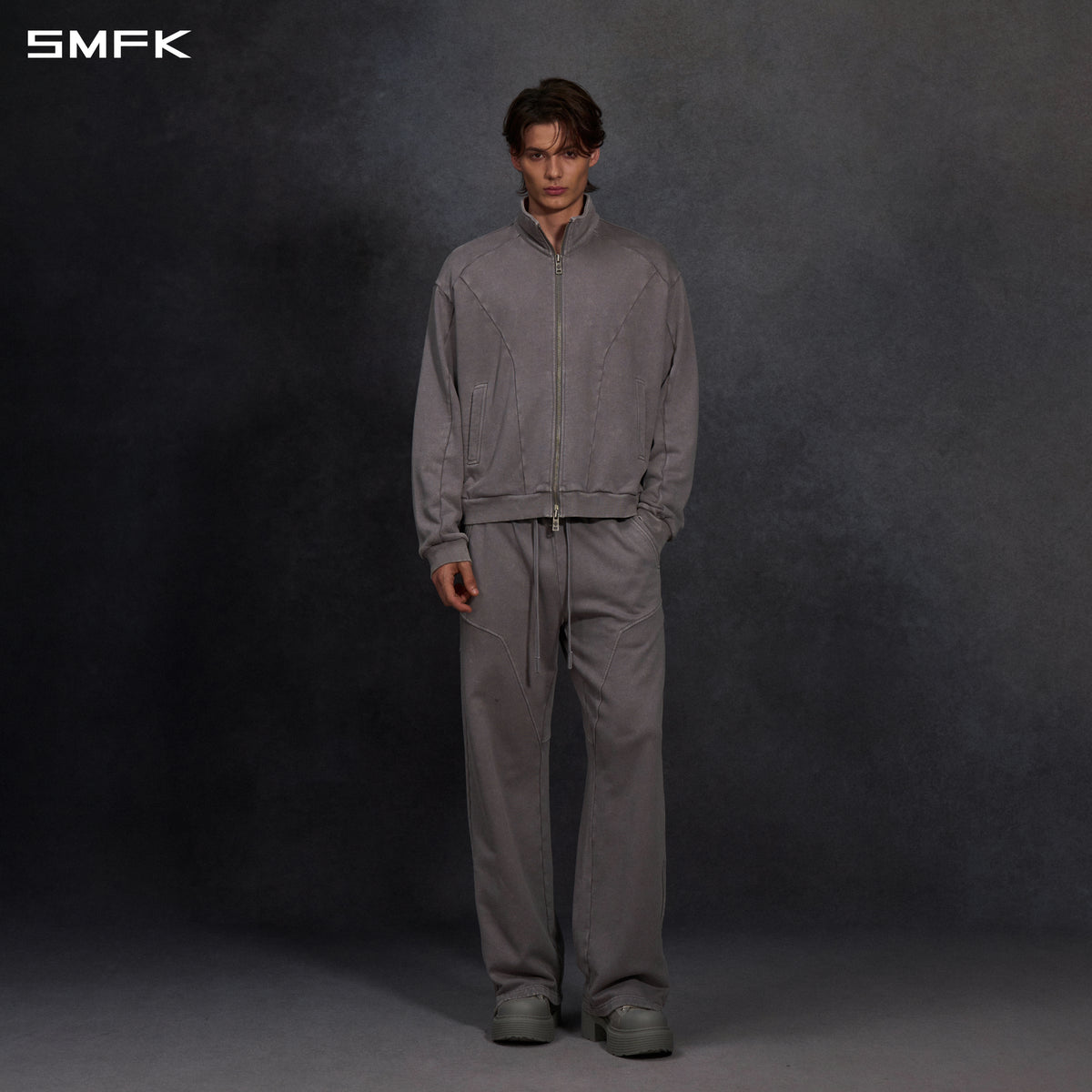 MYTH AEOLUS EVOLVE LOOSE KINTED PANTS /COLD DYE/U COLD DYE GREY