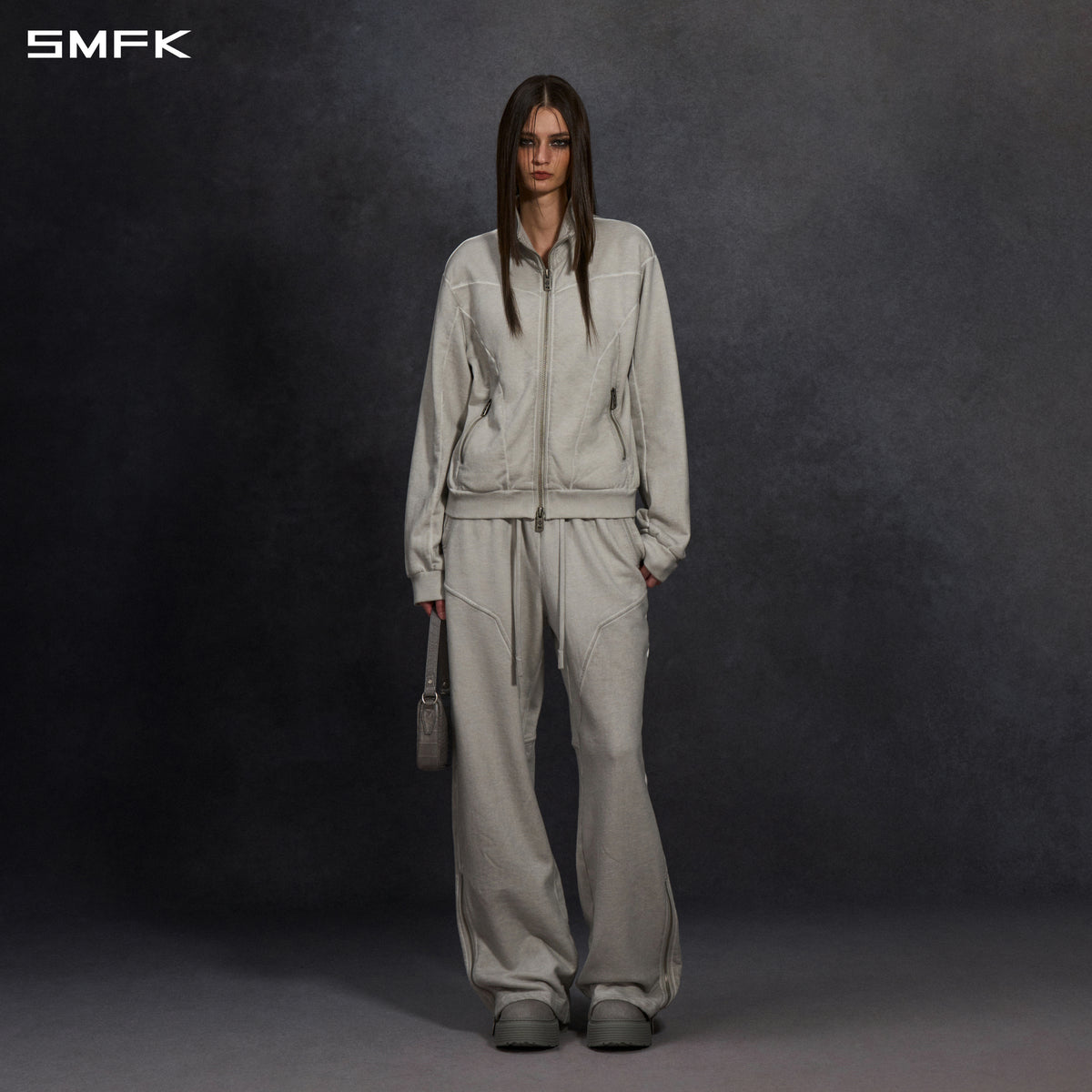MYTH AEOLUS EVOLVE LOOSE KINTED PANTS /COLD DYE/U CLOUD GREY
