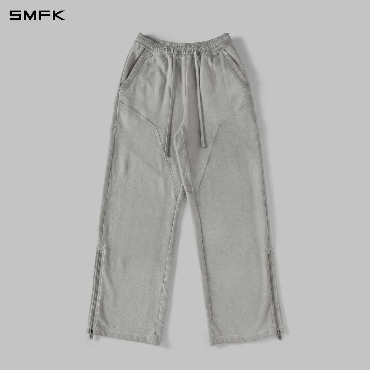 MYTH AEOLUS EVOLVE LOOSE KINTED PANTS /COLD DYE/U CLOUD GREY