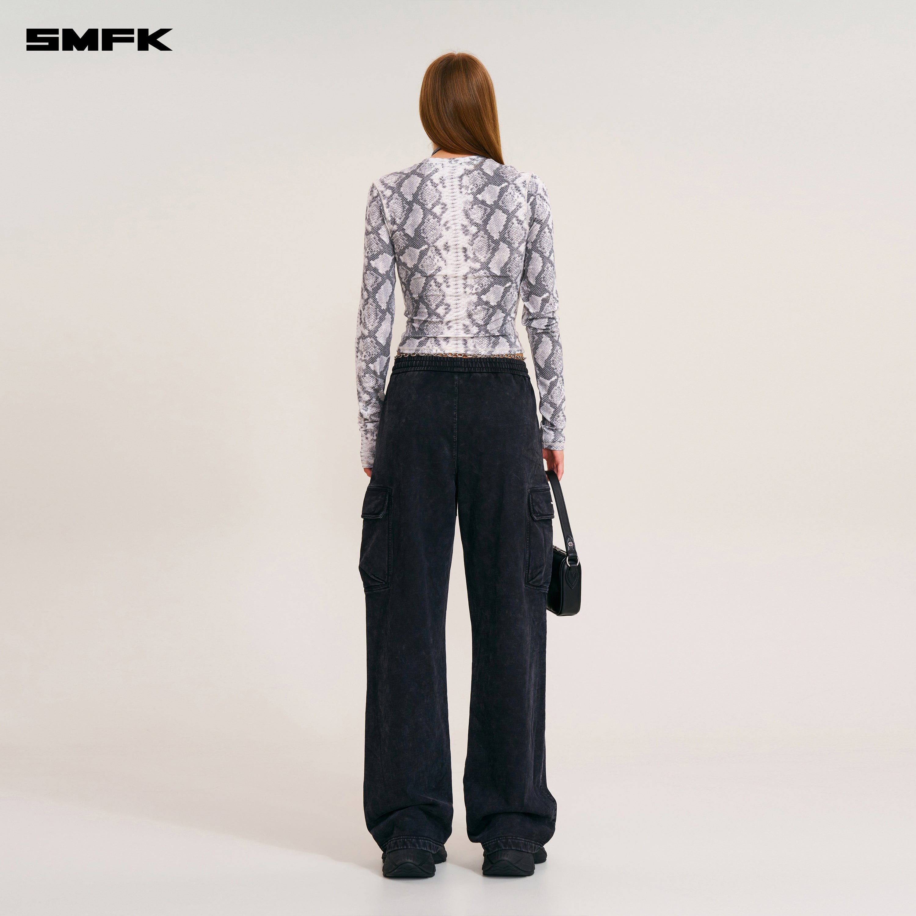 VINTAGE-SAFARI LOOSE SPORTS PANTS/FADE DYE WILD BLACK
