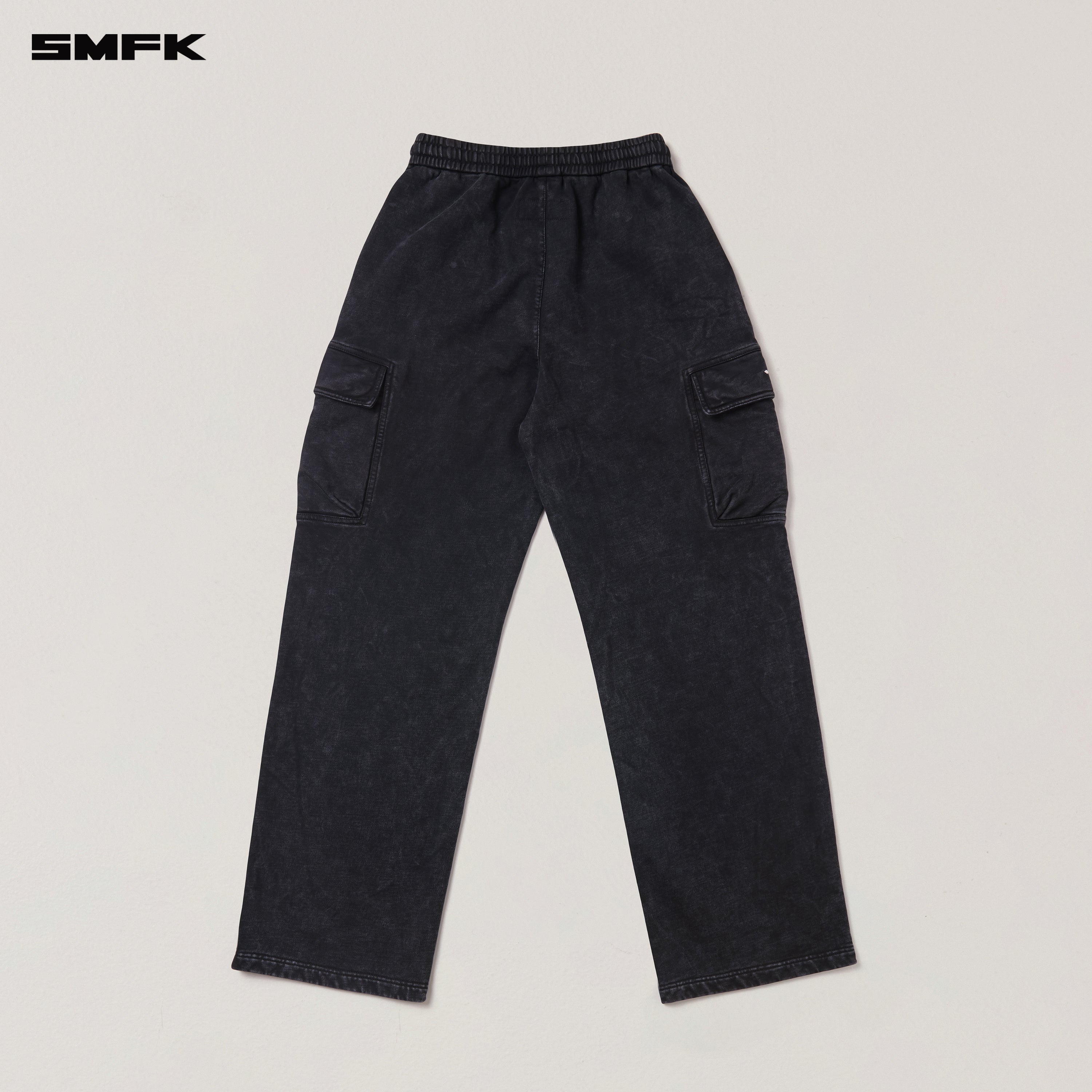 VINTAGE-SAFARI LOOSE SPORTS PANTS/FADE DYE WILD BLACK
