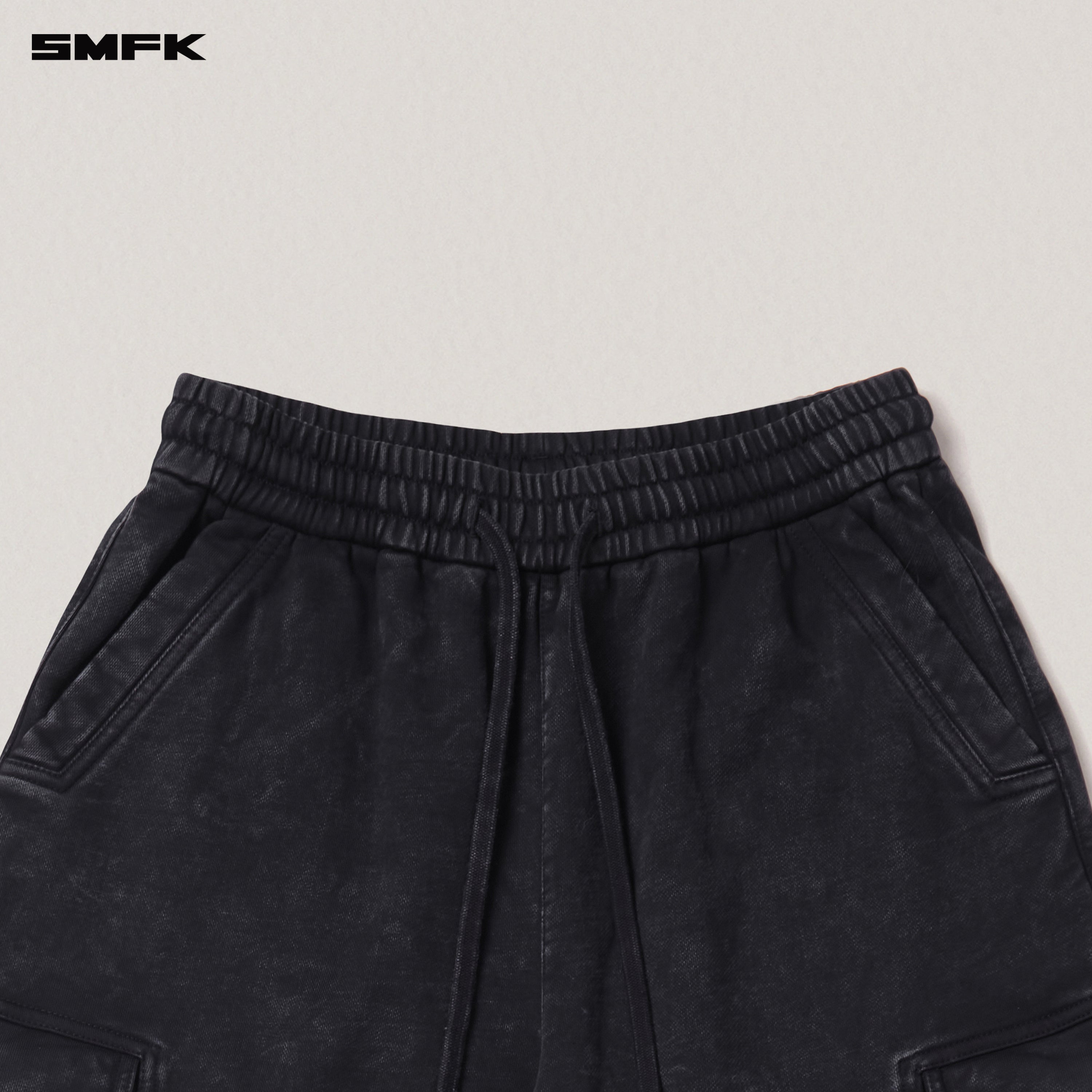 VINTAGE-SAFARI LOOSE SPORTS PANTS/FADE DYE WILD BLACK