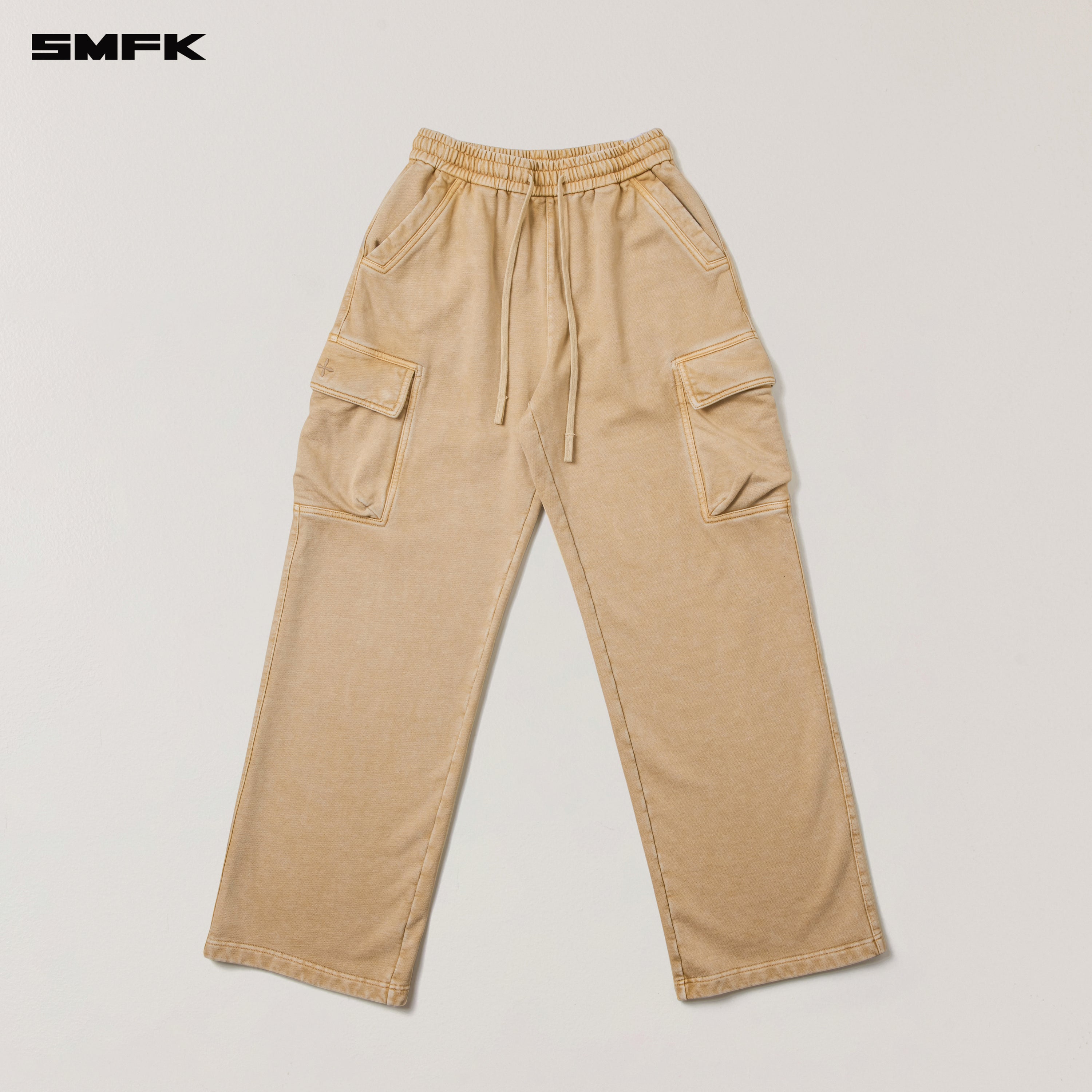 VINTAGE-SAFARI LOOSE SPORTS PANTS/FADE DYE FADING DESERT